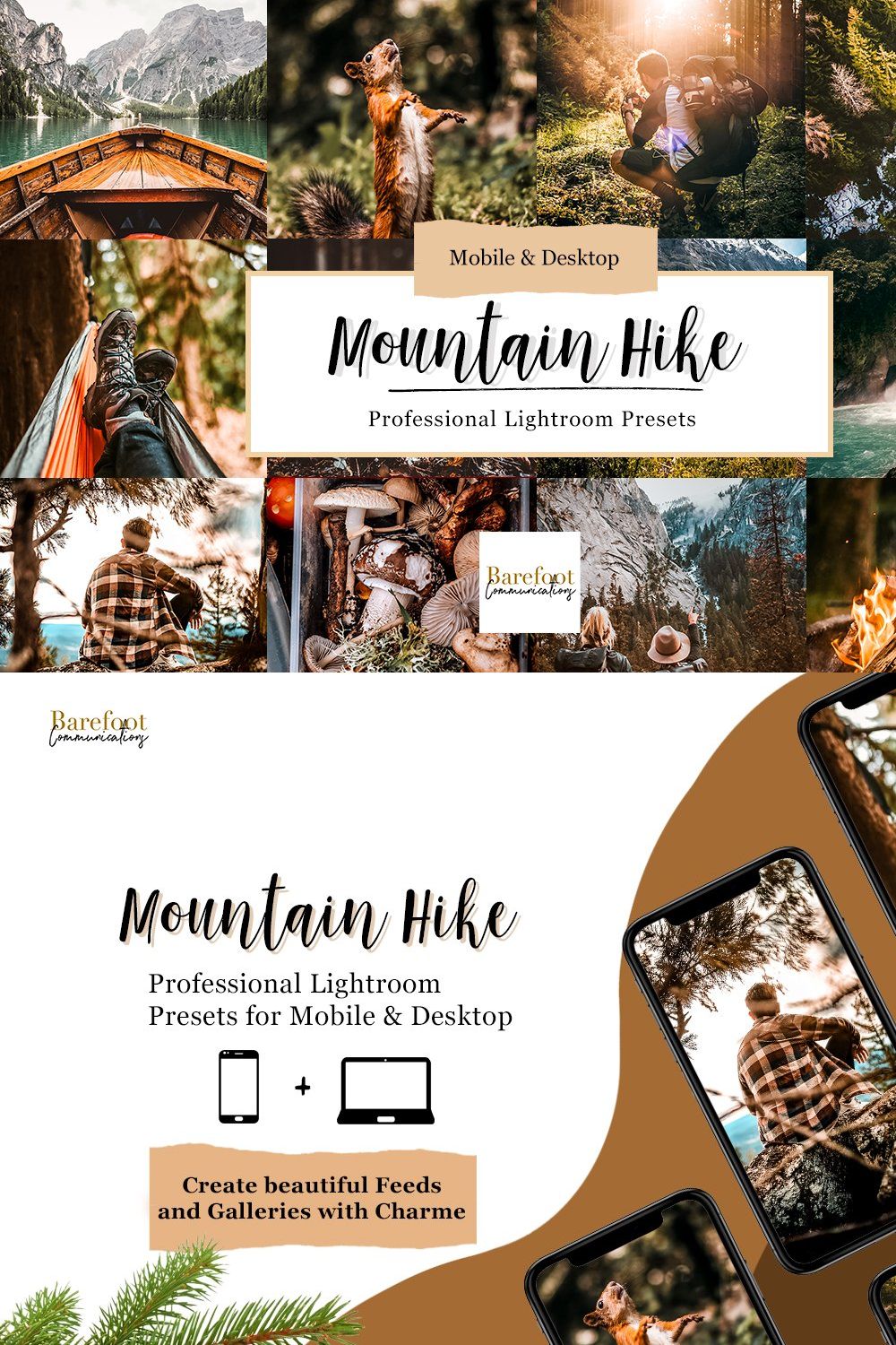 Mountain Hike Lightroom Presets pinterest preview image.