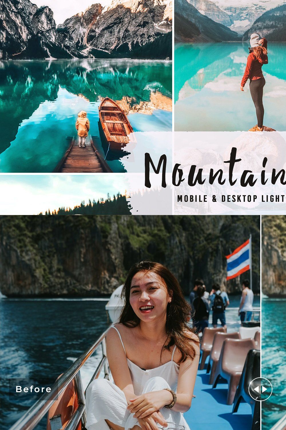 Mountain Lake Pro Lightroom Presets pinterest preview image.