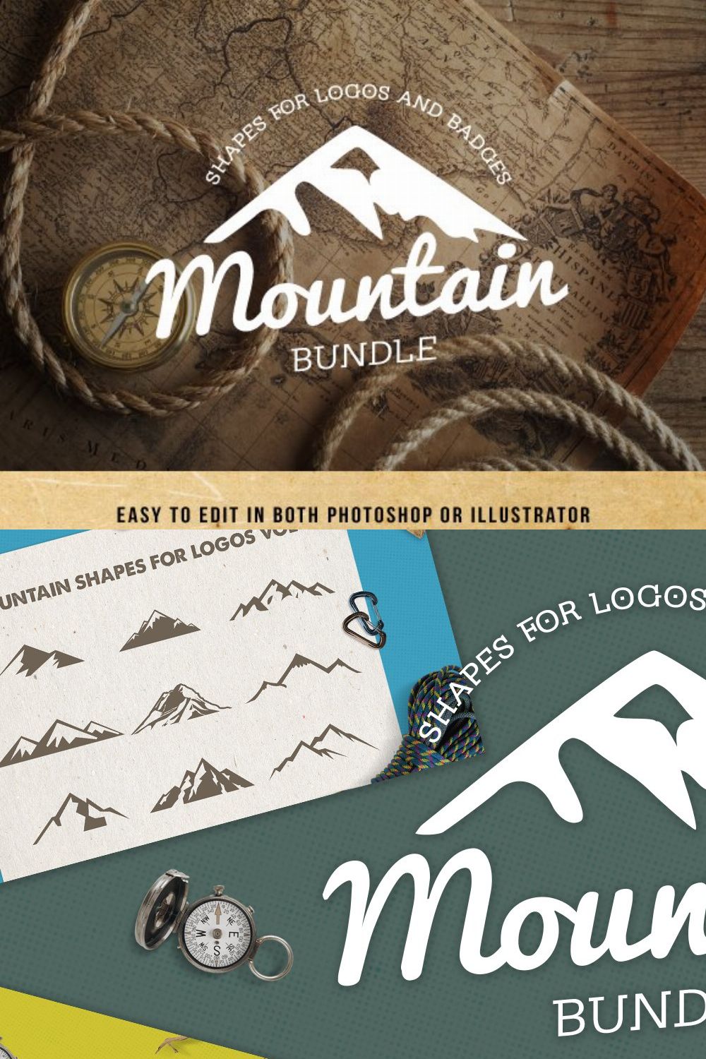 Mountain Shapes For Logos Bundle pinterest preview image.