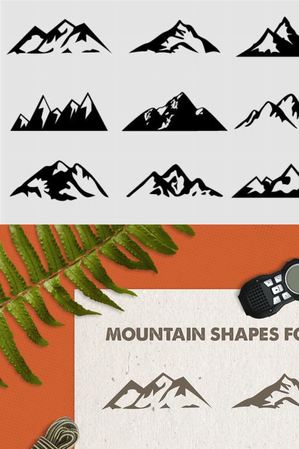 Mountain Shapes For Logos Vol 4 pinterest preview image.