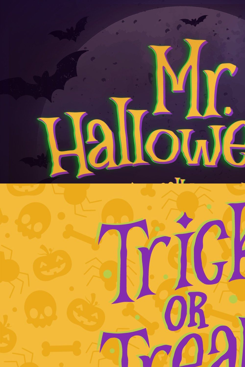 Mr. Halloween Font pinterest preview image.