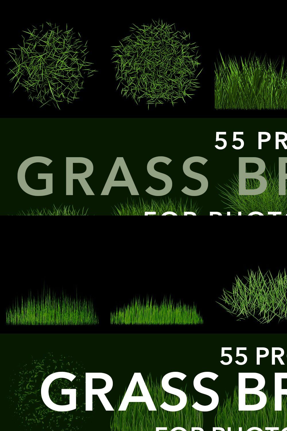 MS Grass Brushes pinterest preview image.
