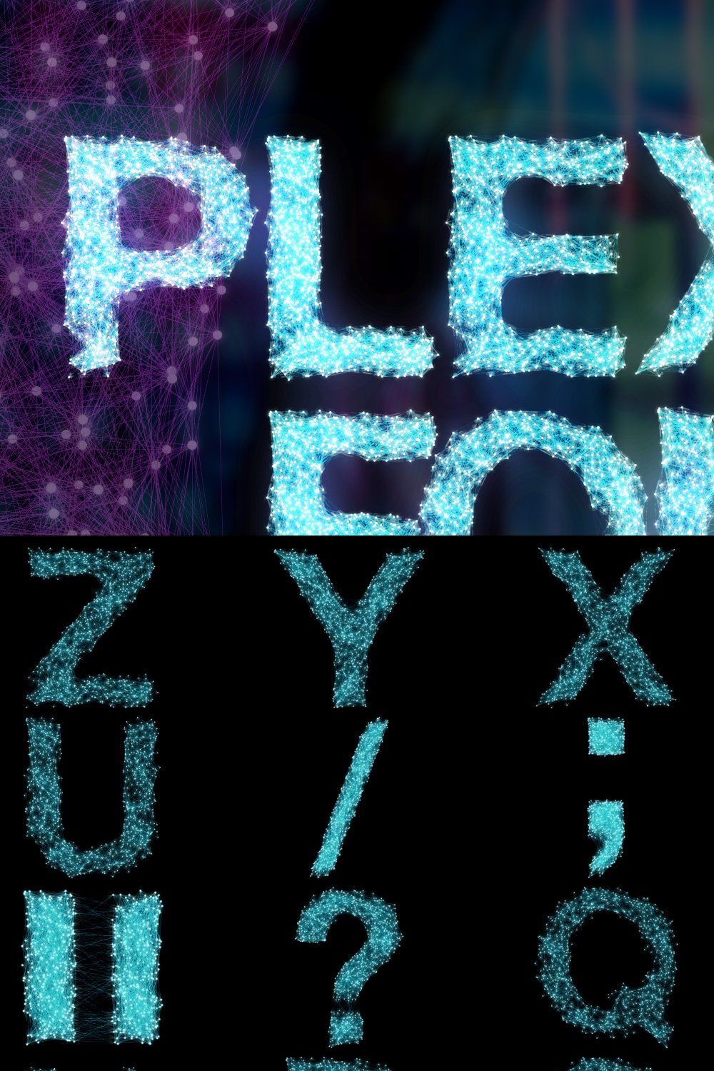 MS Plexus Opentype SVG Font and PNGs pinterest preview image.