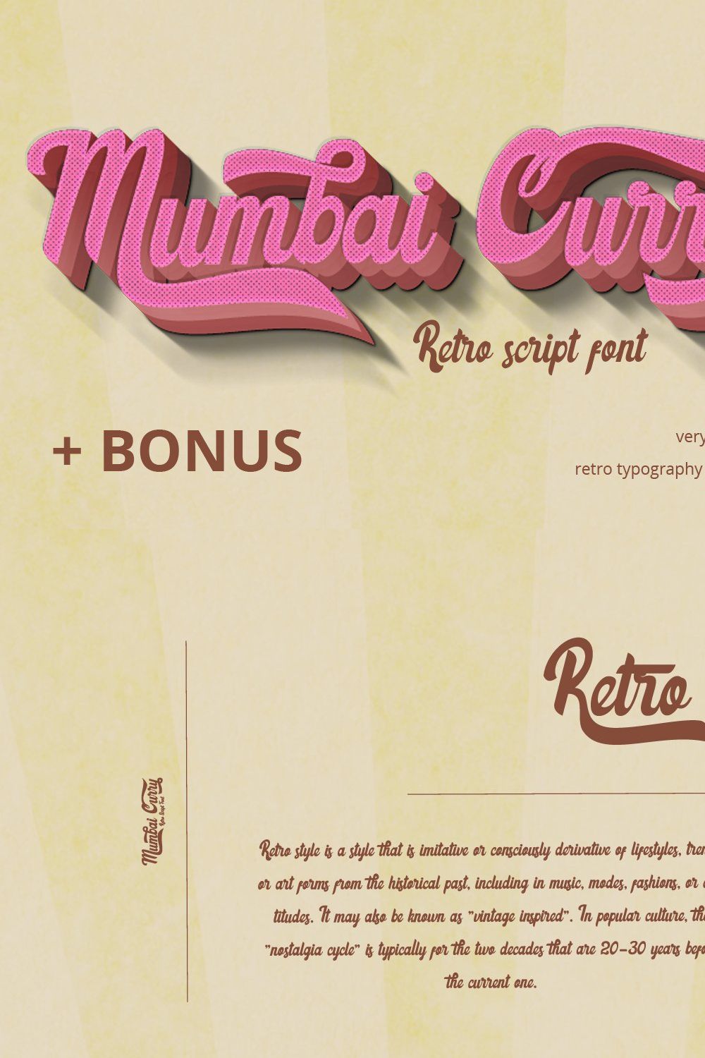 Mumbai Groovy Retro Font + BONUS pinterest preview image.