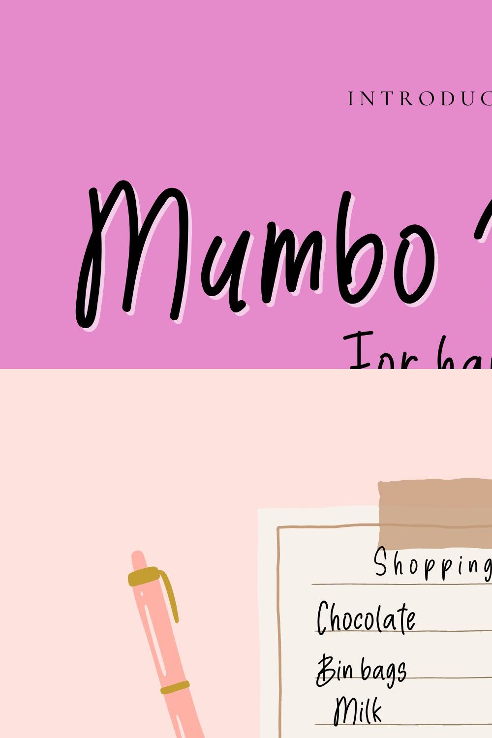 Mumbo Jumbo Messy Script pinterest preview image.