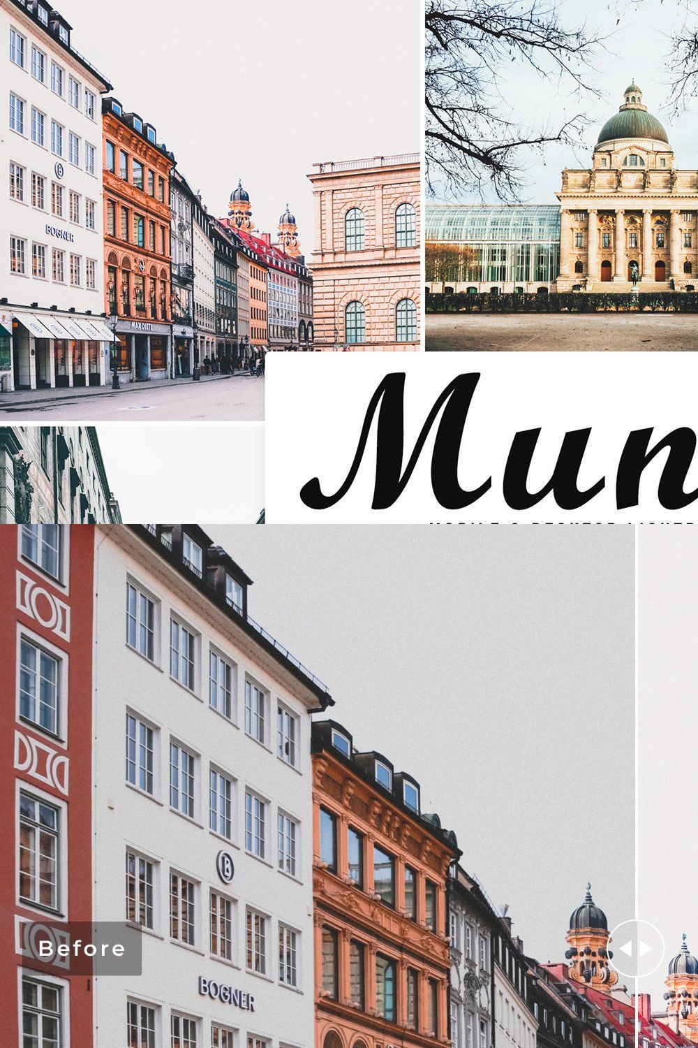 Munich Lightroom Presets Pack pinterest preview image.