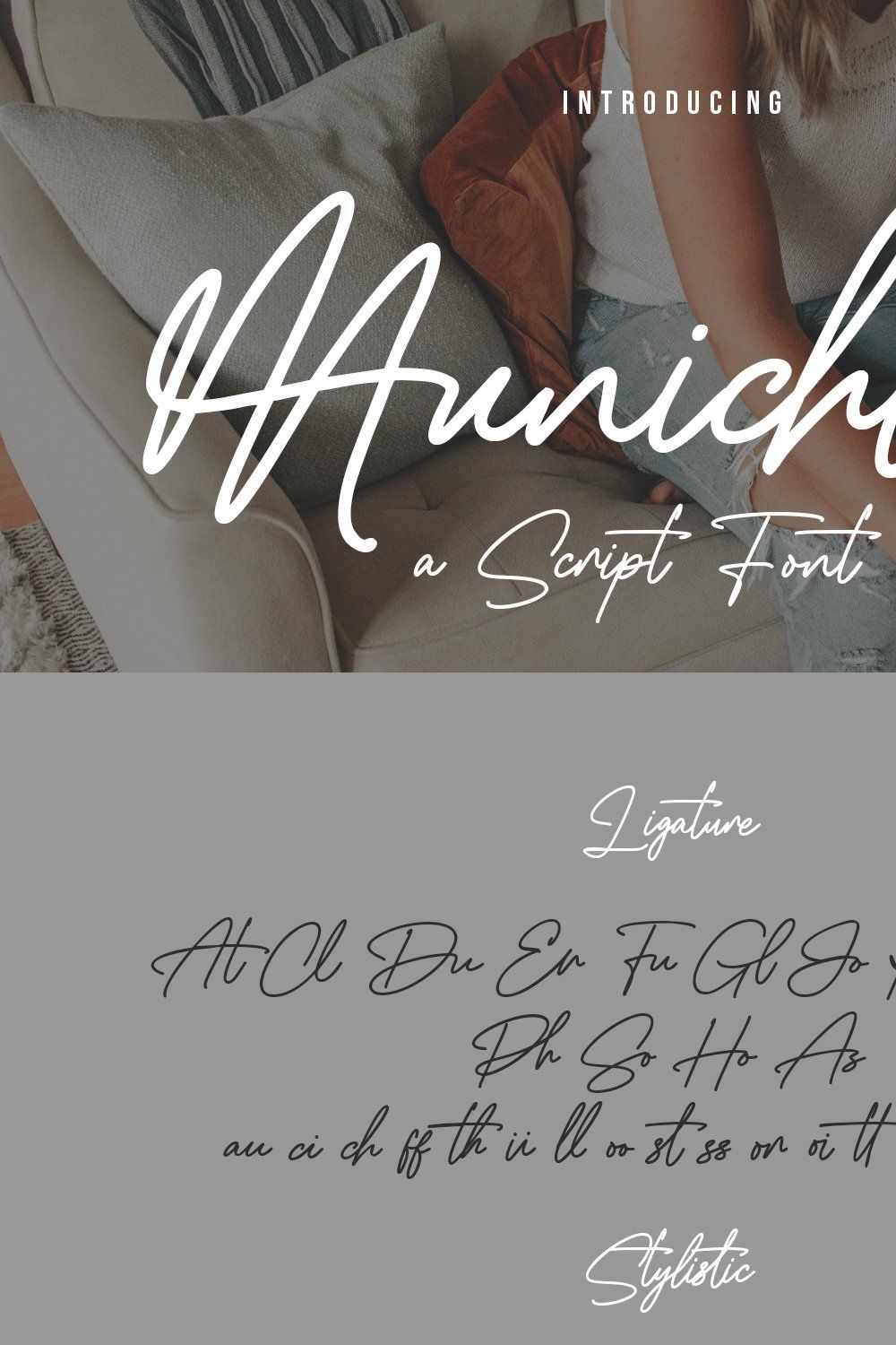 Munichly Signature Script Font pinterest preview image.