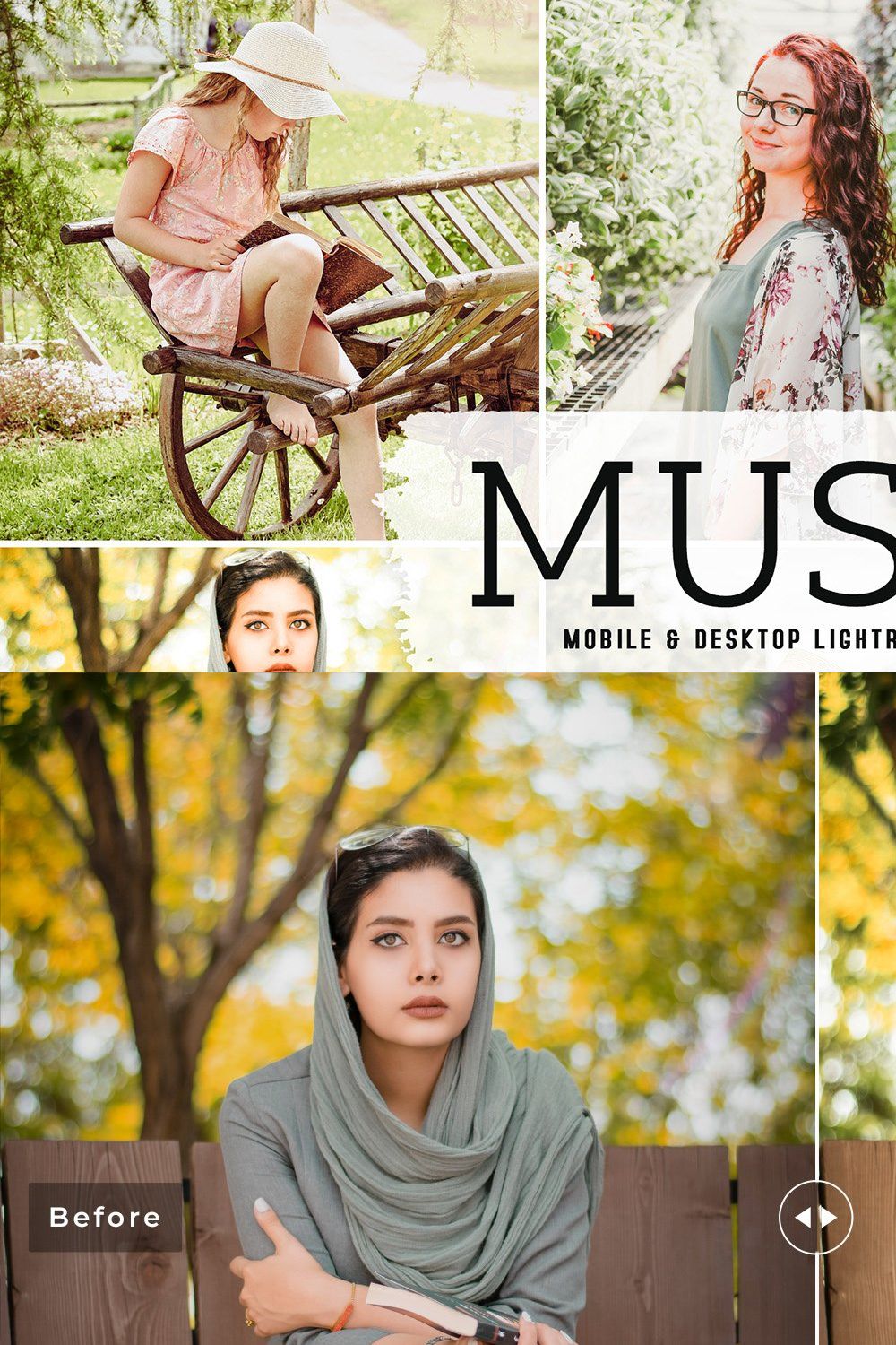 Musgo Pro Lightroom Presets pinterest preview image.