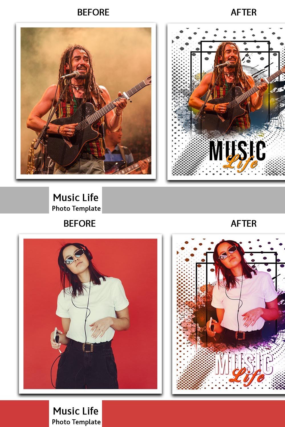 Music Life Photo Template pinterest preview image.
