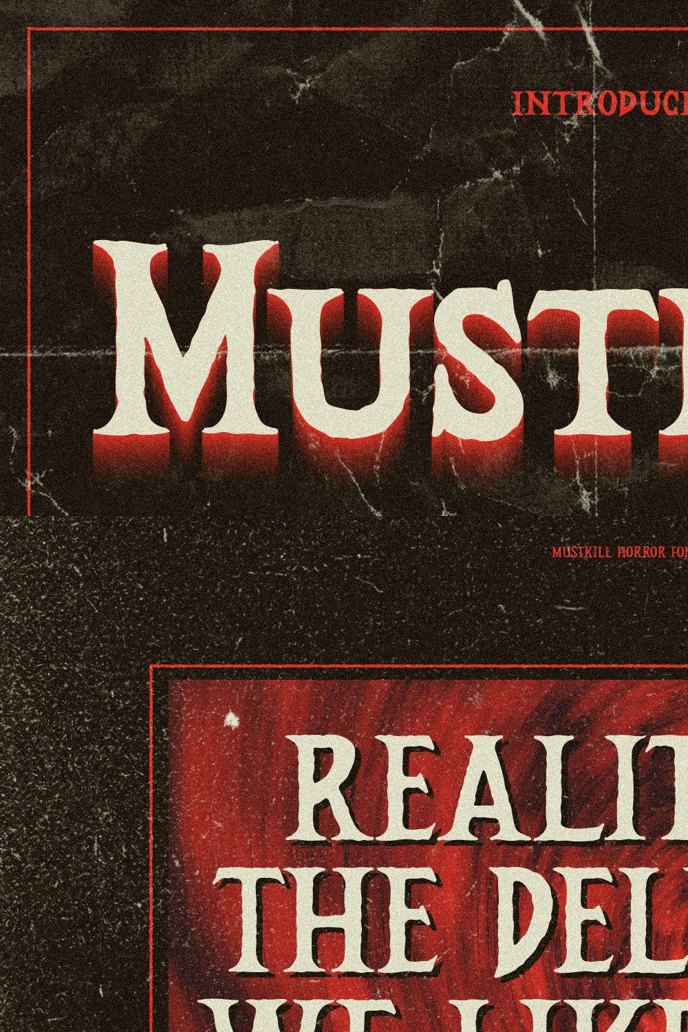 Mustkill - Vintage Horror Font pinterest preview image.