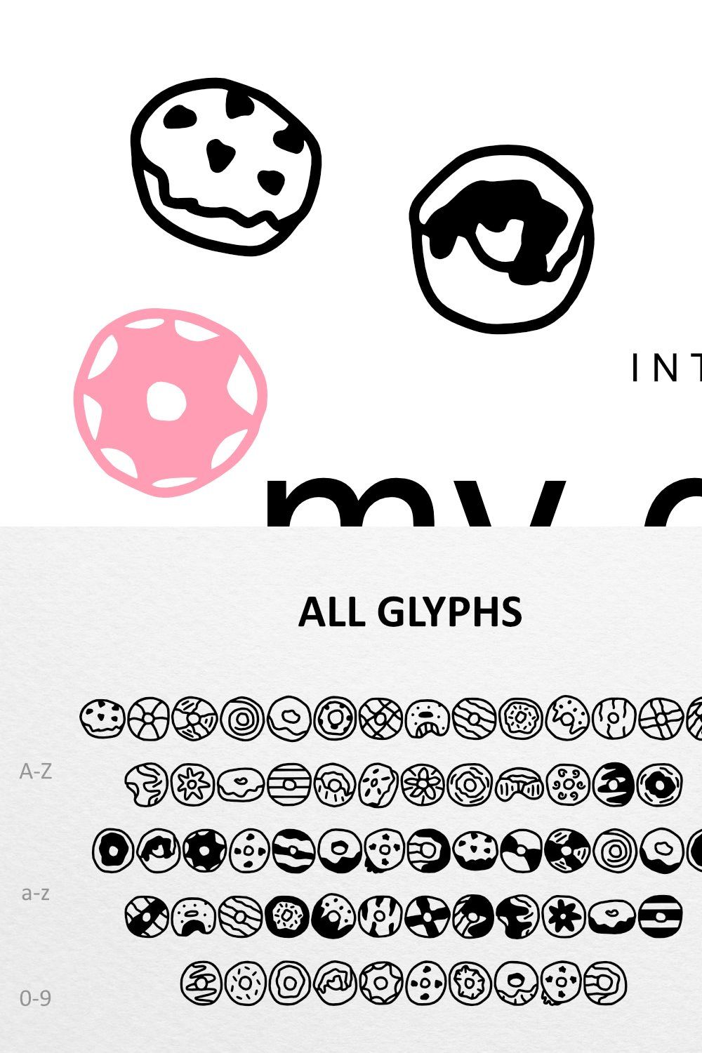 My Donut's Doodle Dingbat pinterest preview image.