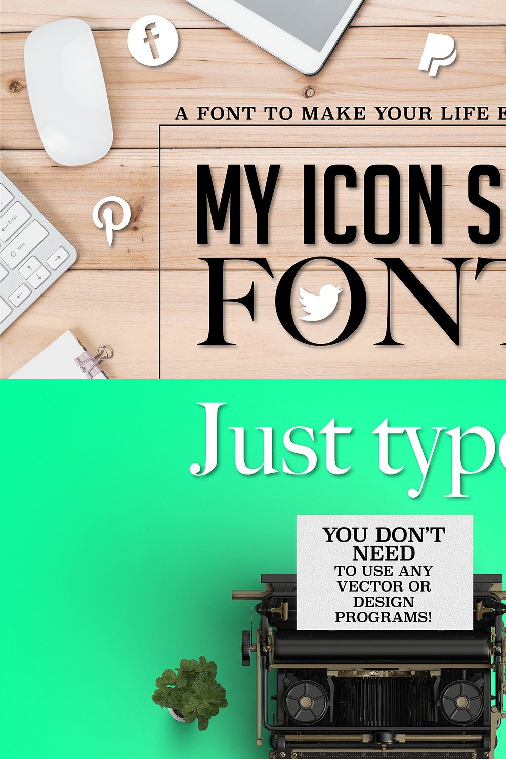 My Icon Set Font pinterest preview image.