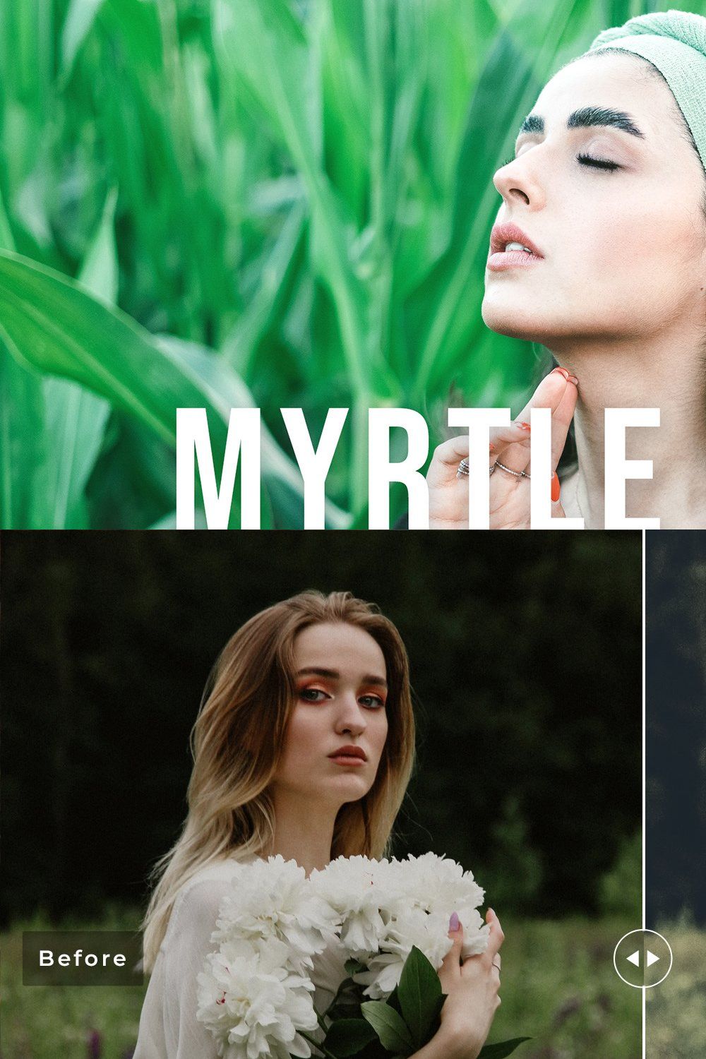 Myrtle Green Pro Lightroom Presets pinterest preview image.