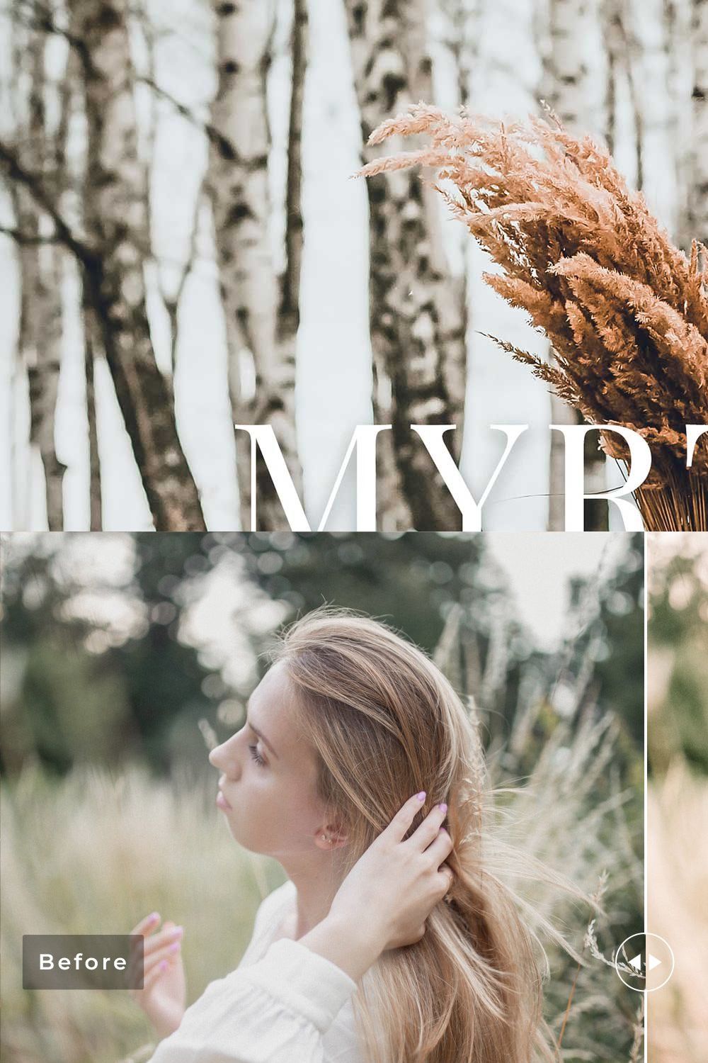 Myrtle Pro Lightroom Presets pinterest preview image.