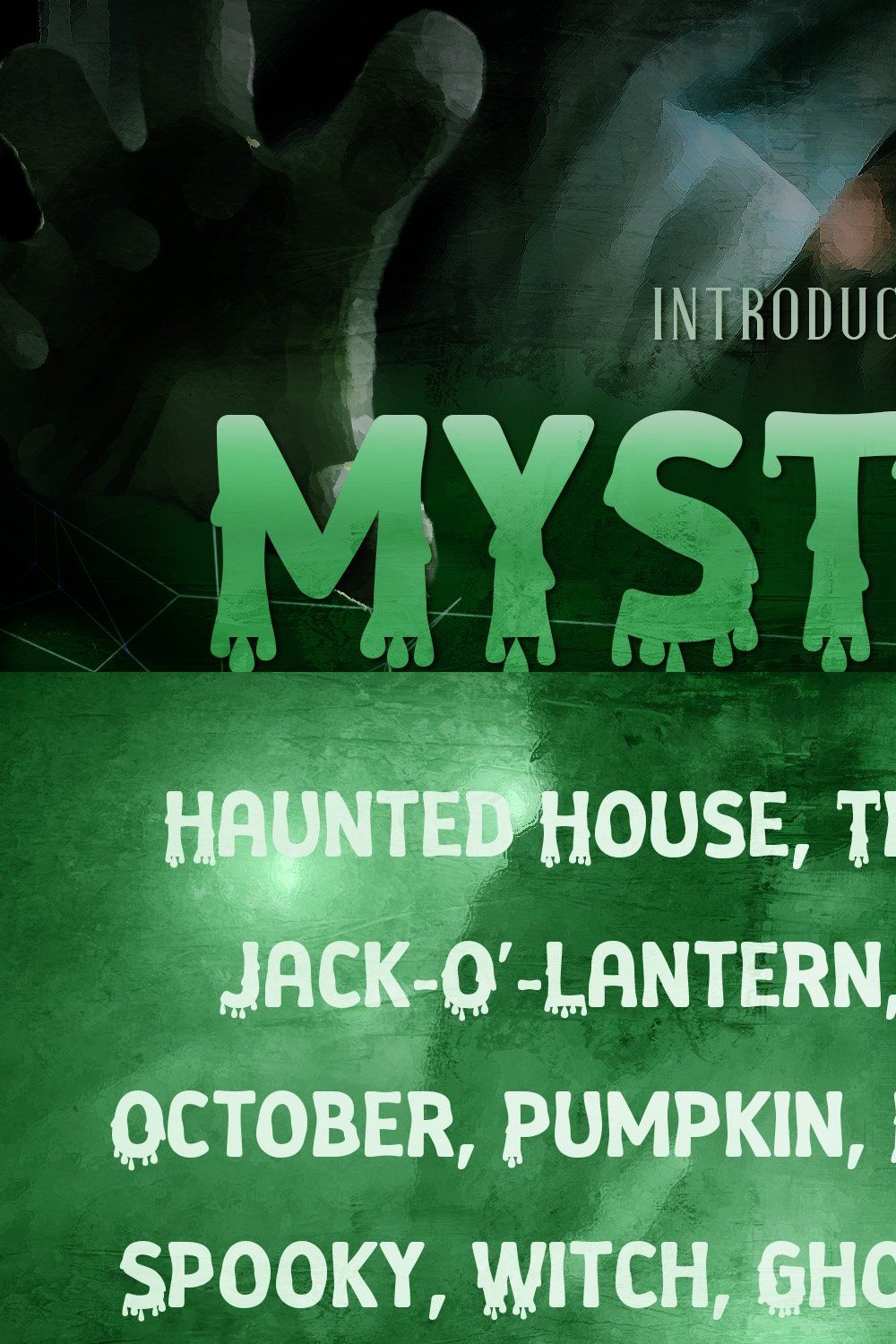 Mystero – Mystery Horror Typeface pinterest preview image.