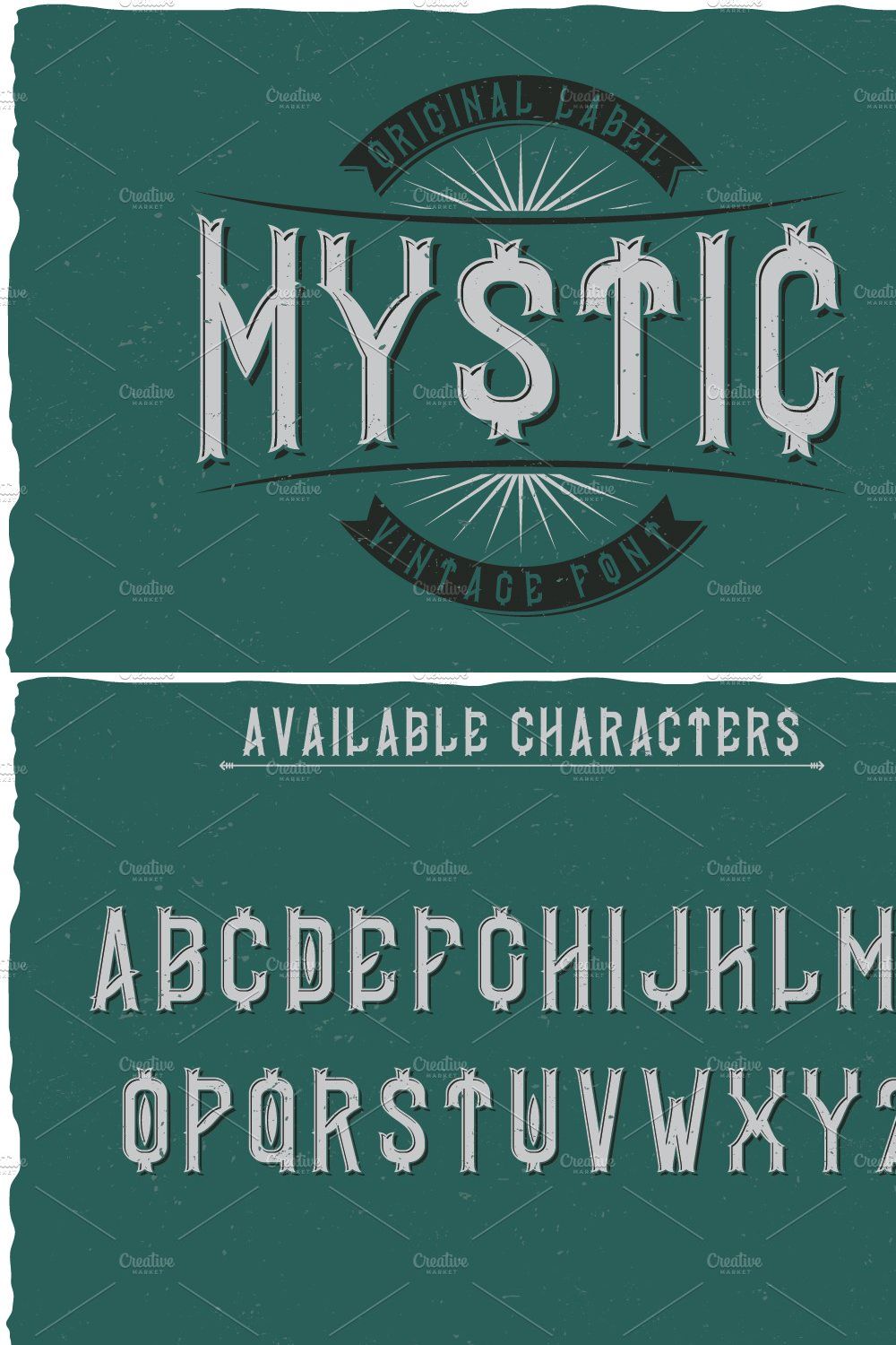 Mystic Vintage Label Typeface pinterest preview image.