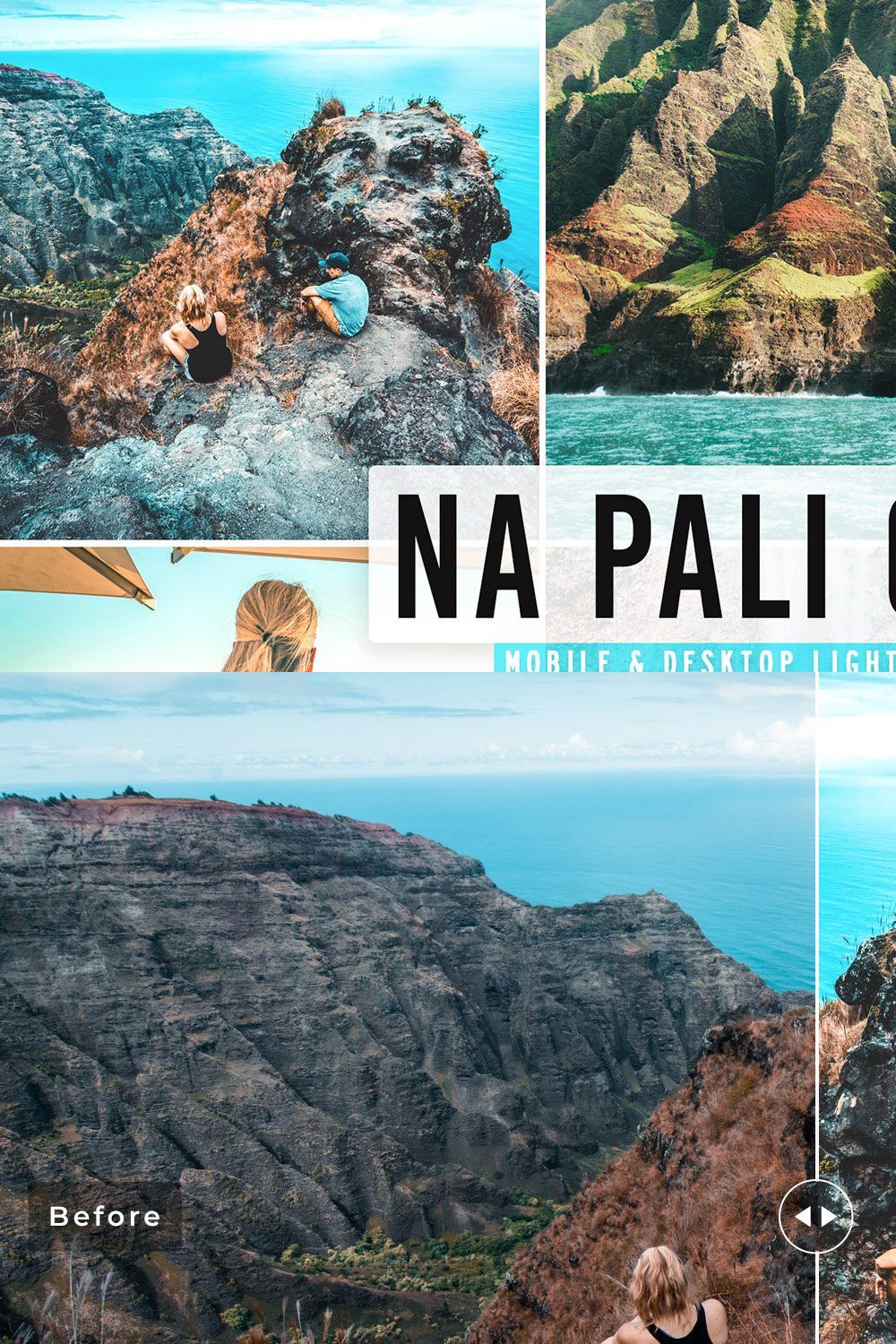 Na Pali Coast Pro Lightroom Presets pinterest preview image.