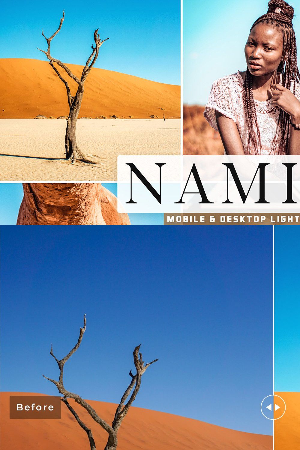 Namibia Pro Lightroom Presets pinterest preview image.