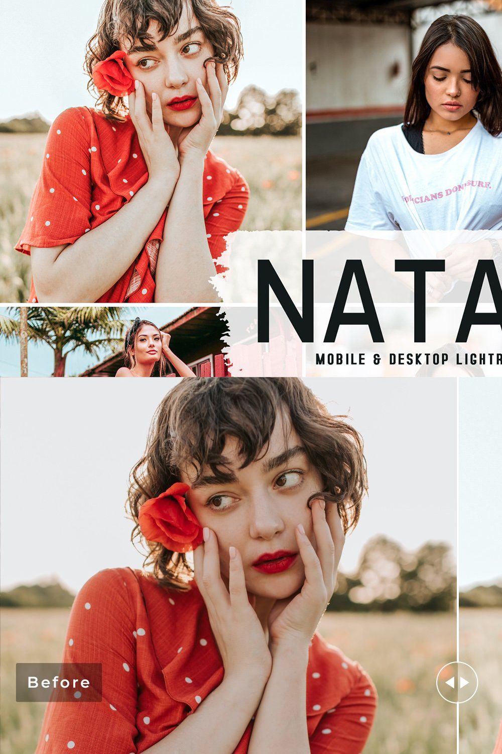 Natalie Pro Lightroom Presets pinterest preview image.