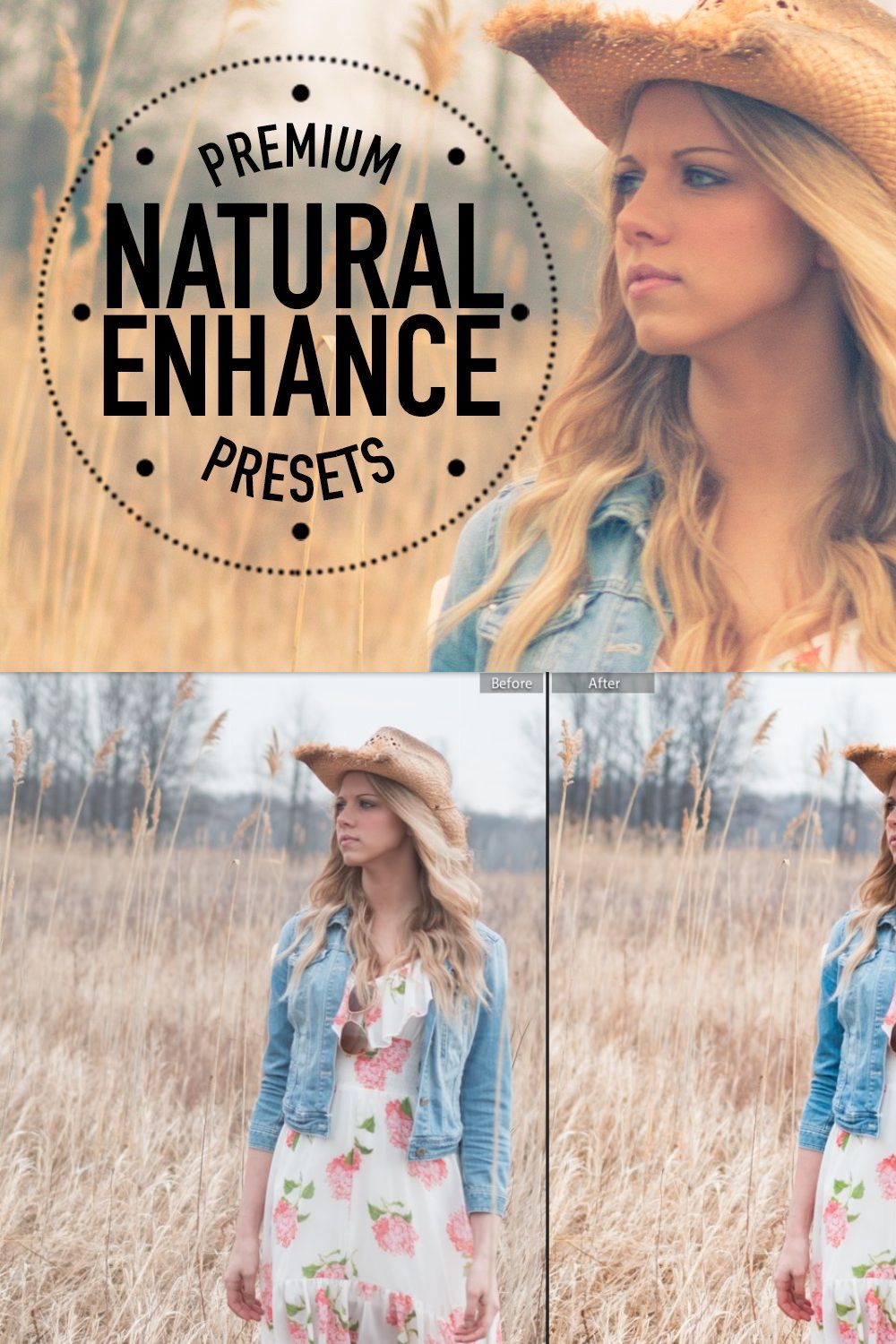 Natural Enhancement Preset Pack pinterest preview image.