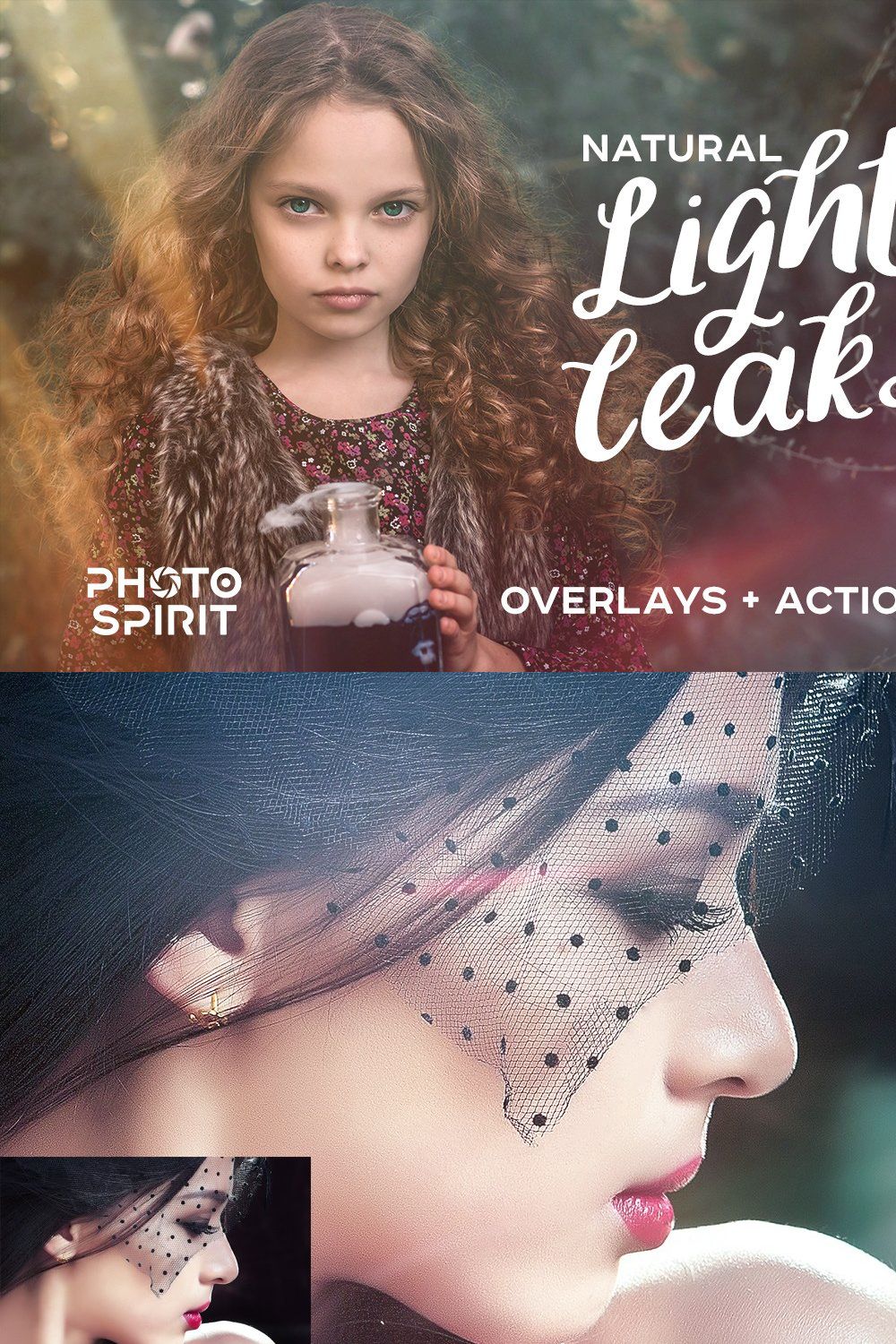 Natural Light Leaks Overlays pinterest preview image.