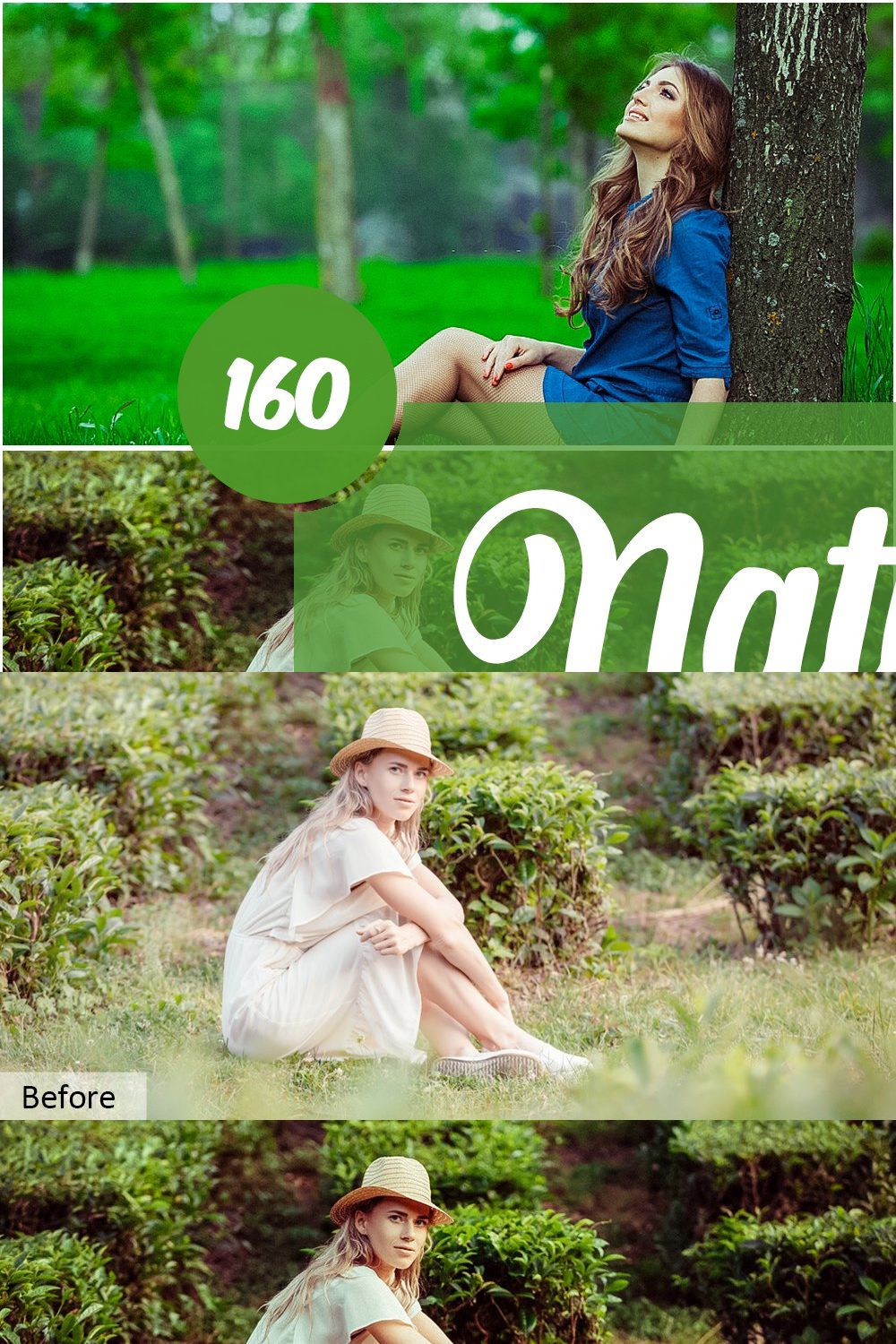 Natural Photoshop Actions pinterest preview image.