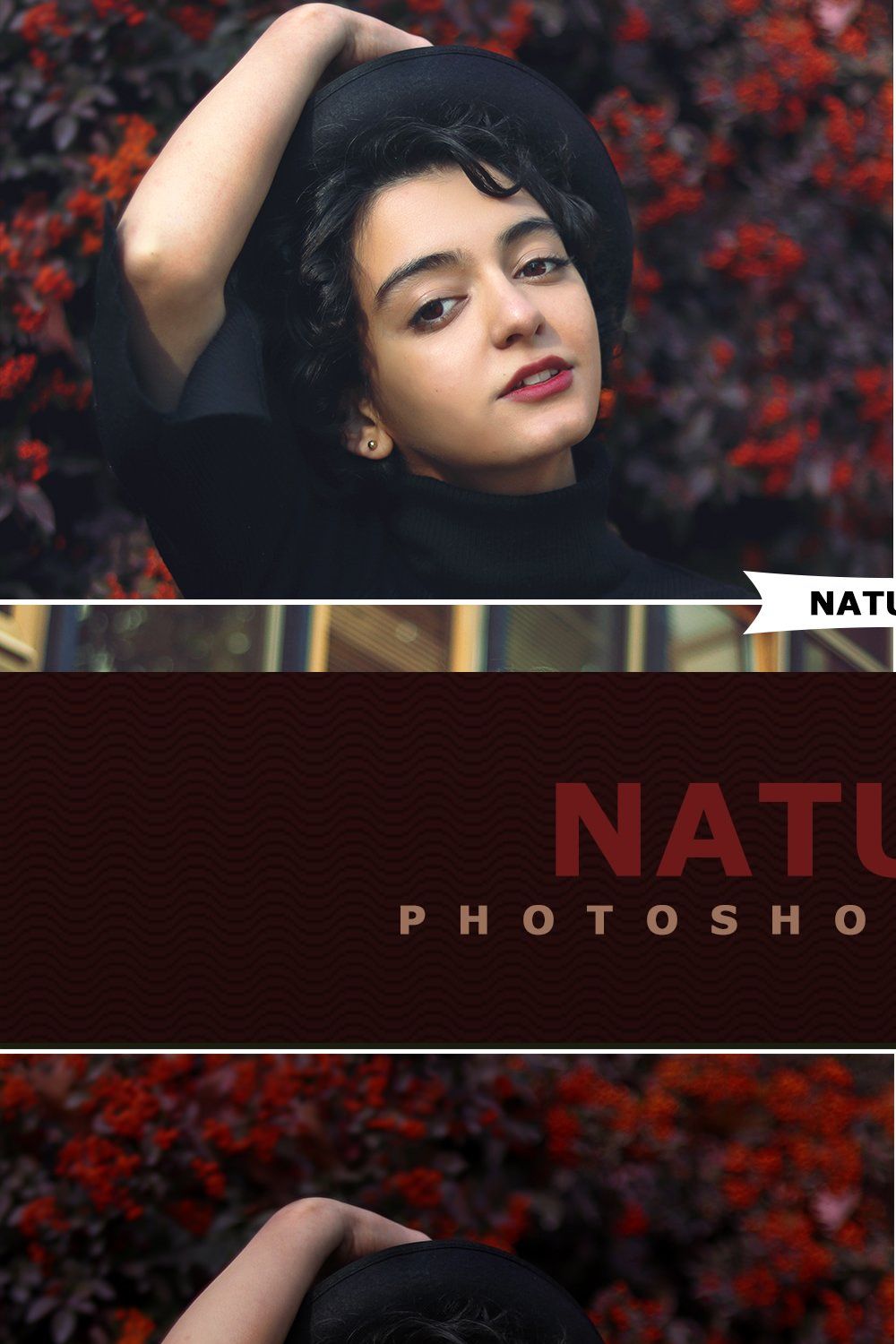 Natural Photoshop Actions pinterest preview image.