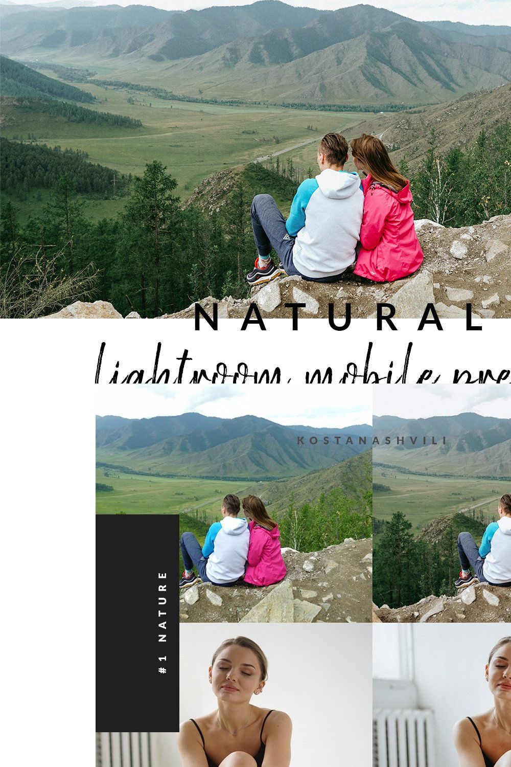 Natural presets for Mobile Lightroom pinterest preview image.