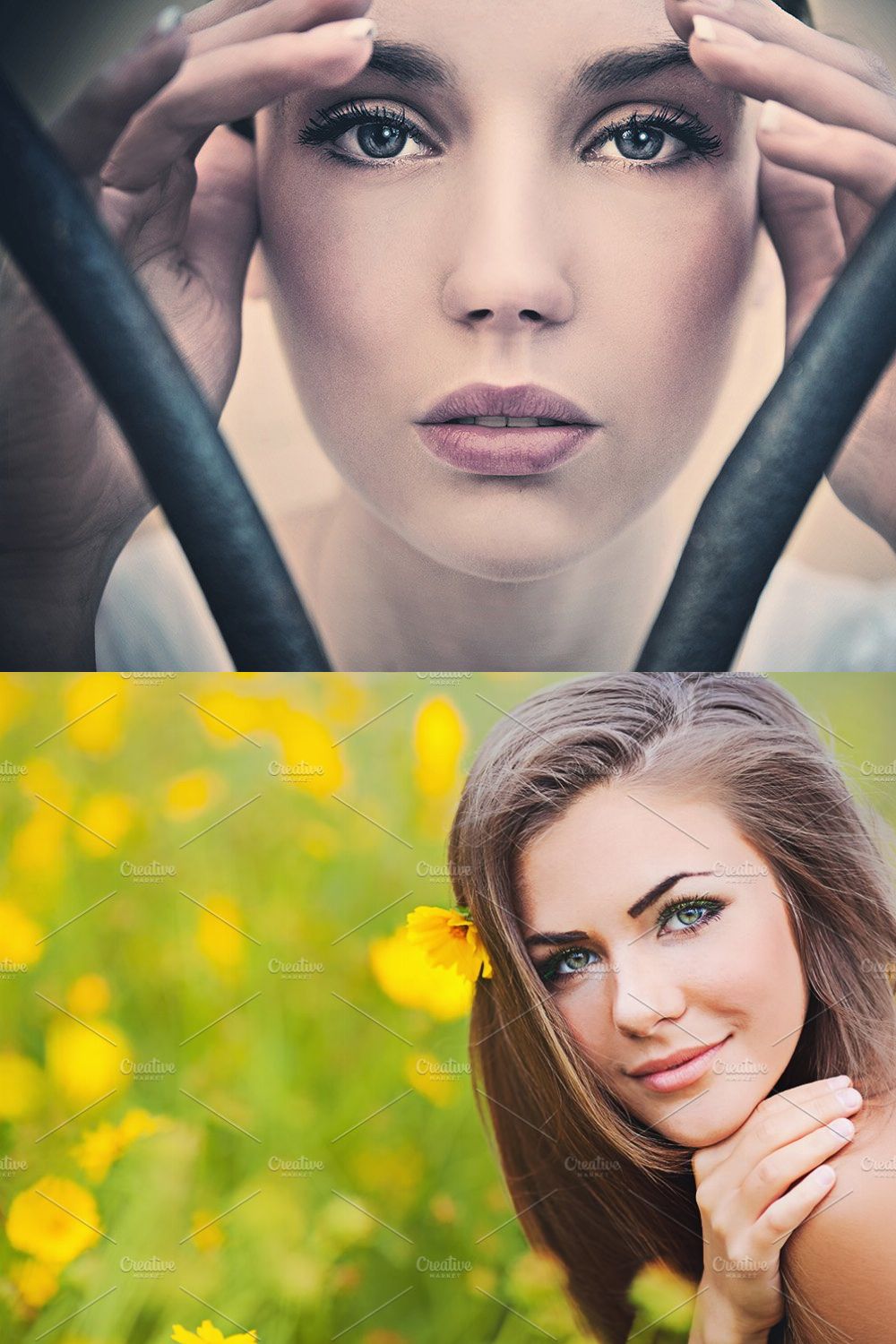 Natural Skin Retouching Action pinterest preview image.