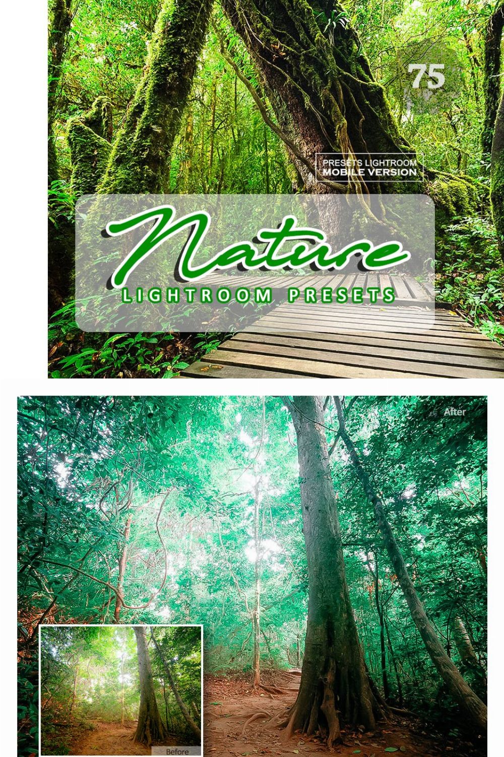 Nature Lightroom Mobile Presets pinterest preview image.