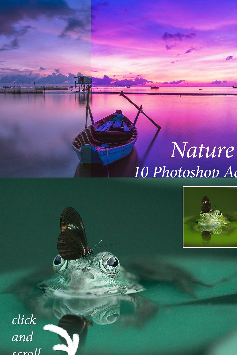 Nature Photoshop Actions pinterest preview image.