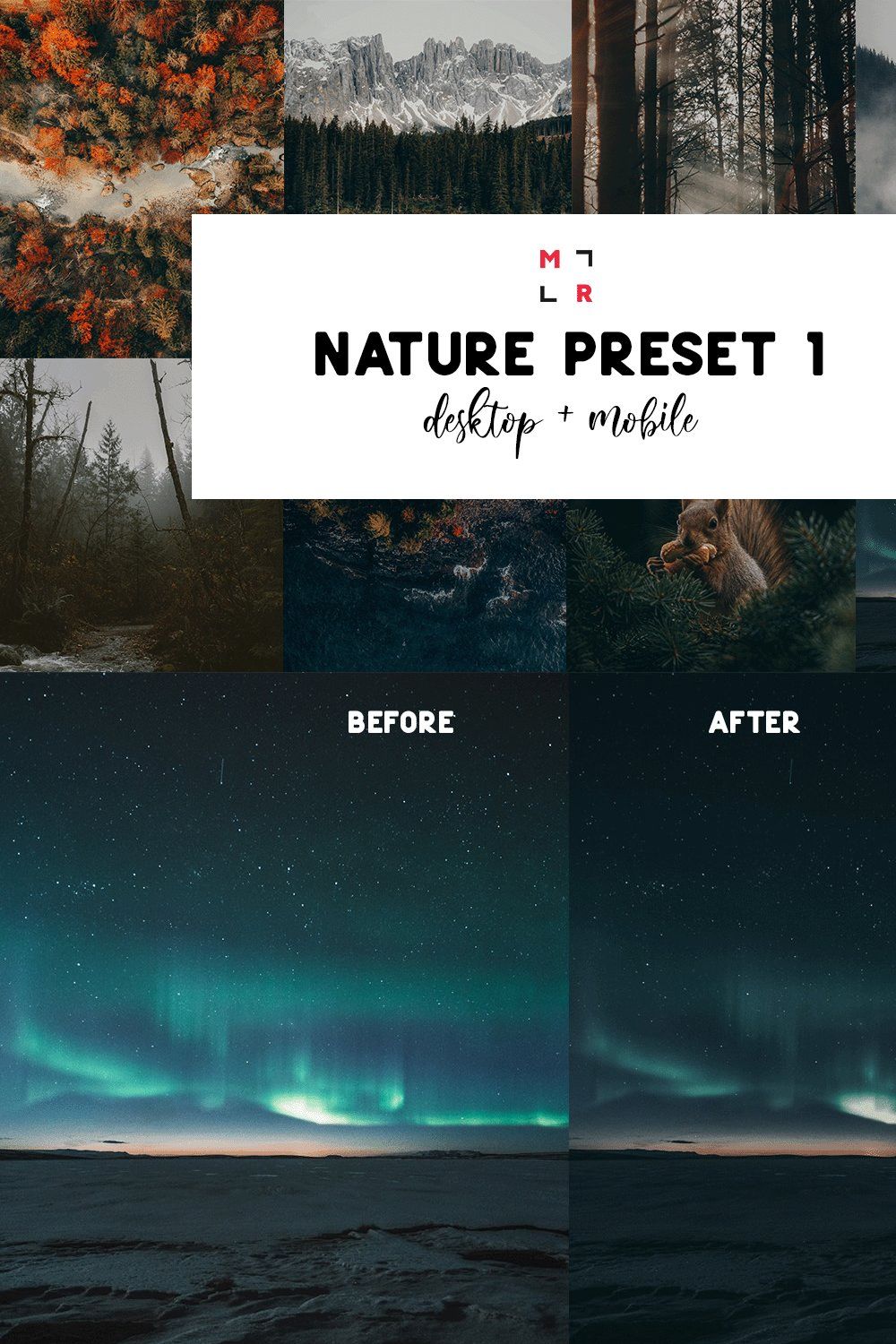 Nature Preset Pack 1 pinterest preview image.
