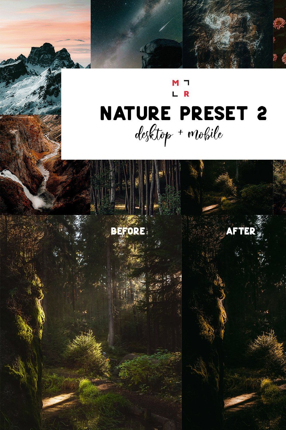 Nature Preset Pack 2 pinterest preview image.