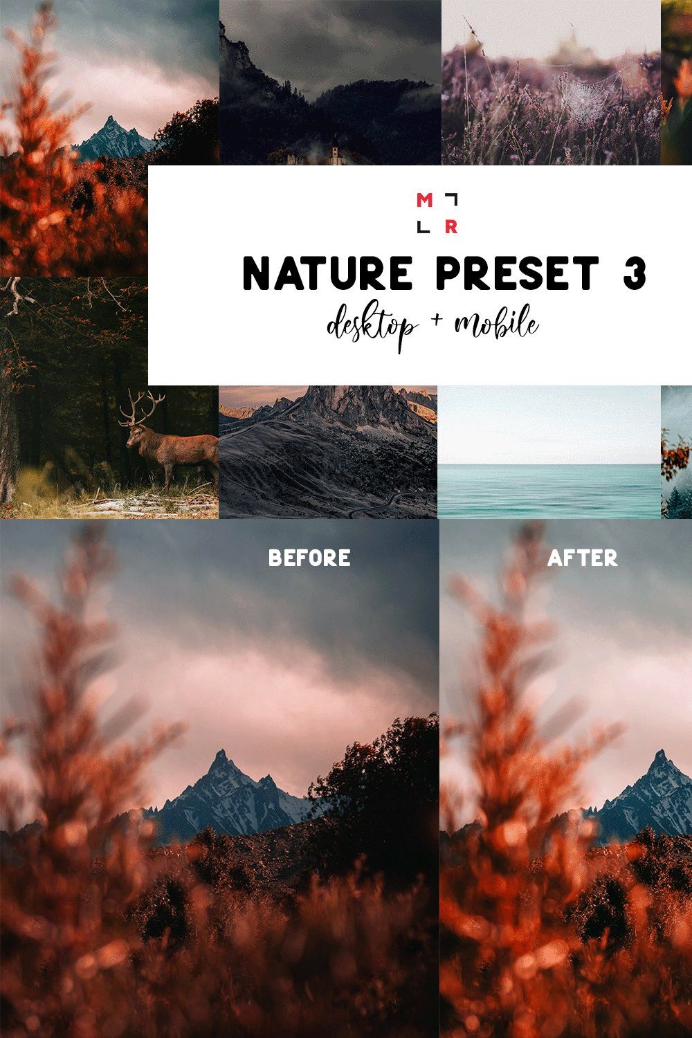 Nature Preset Pack 3 pinterest preview image.