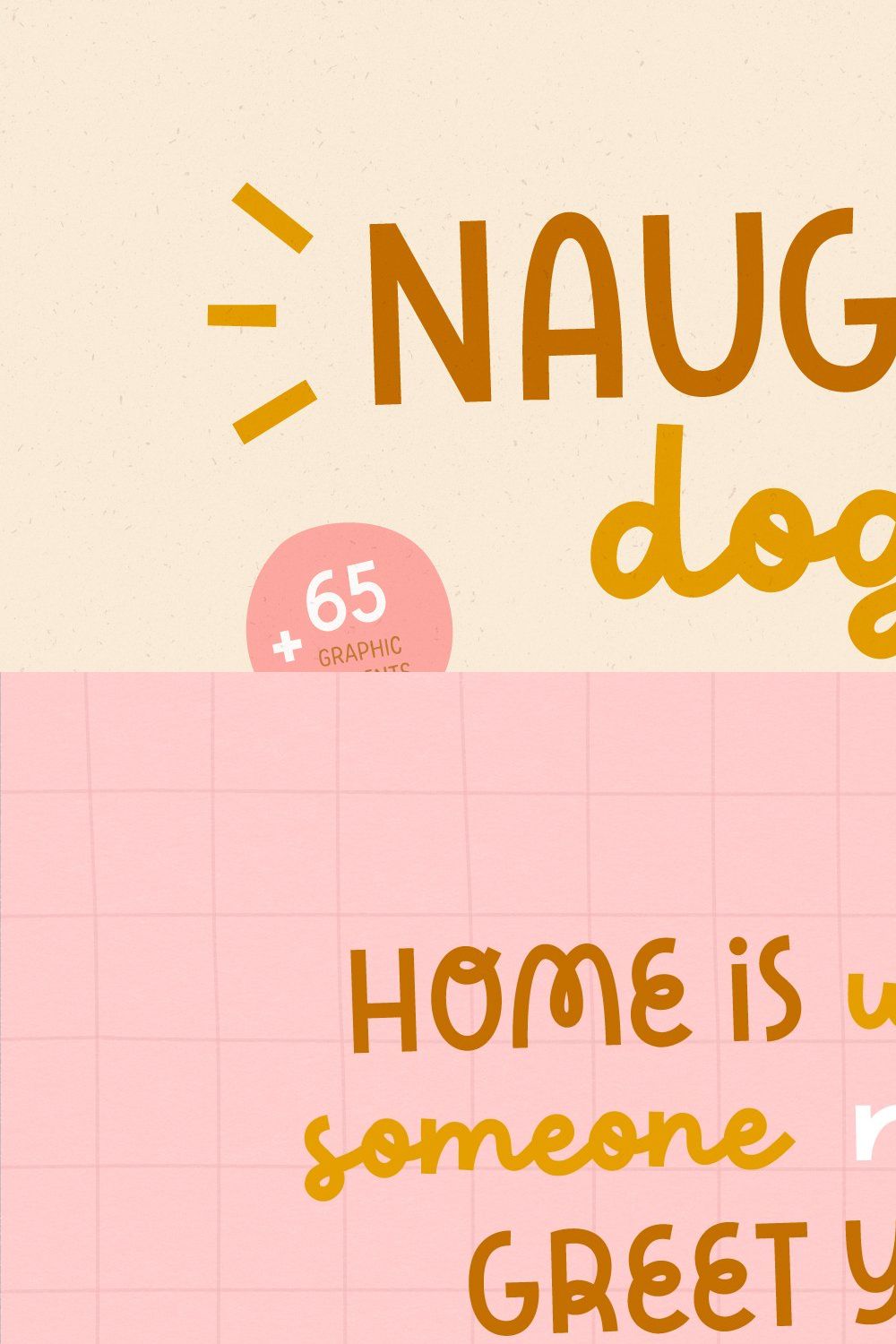 Naughty dogs | Font duo pinterest preview image.