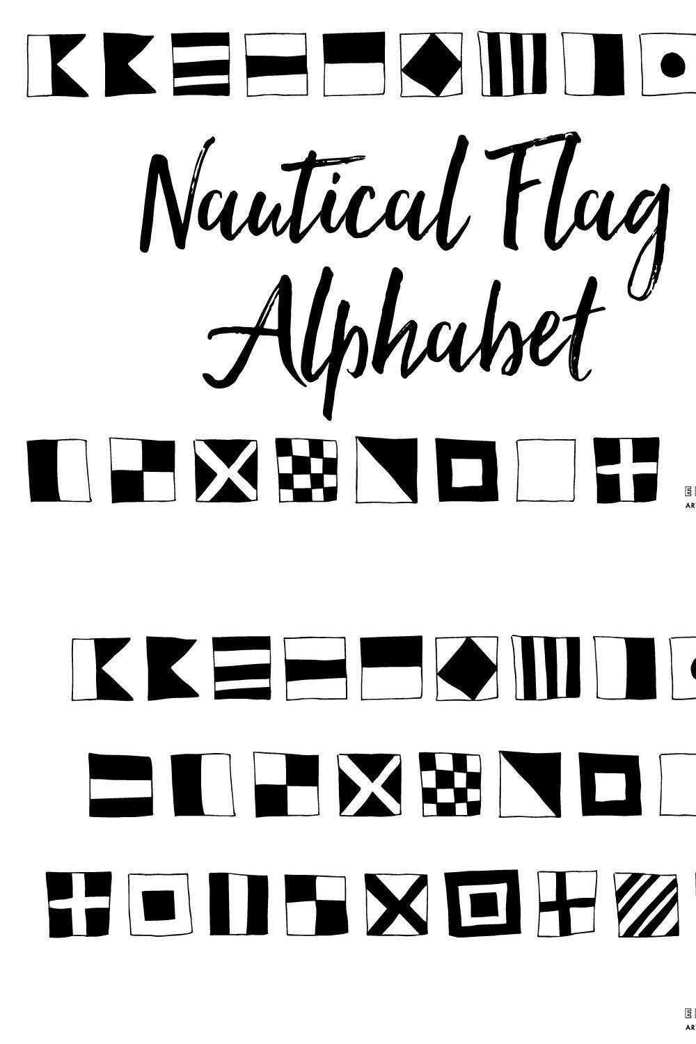 Nautical Flag Alphabet pinterest preview image.