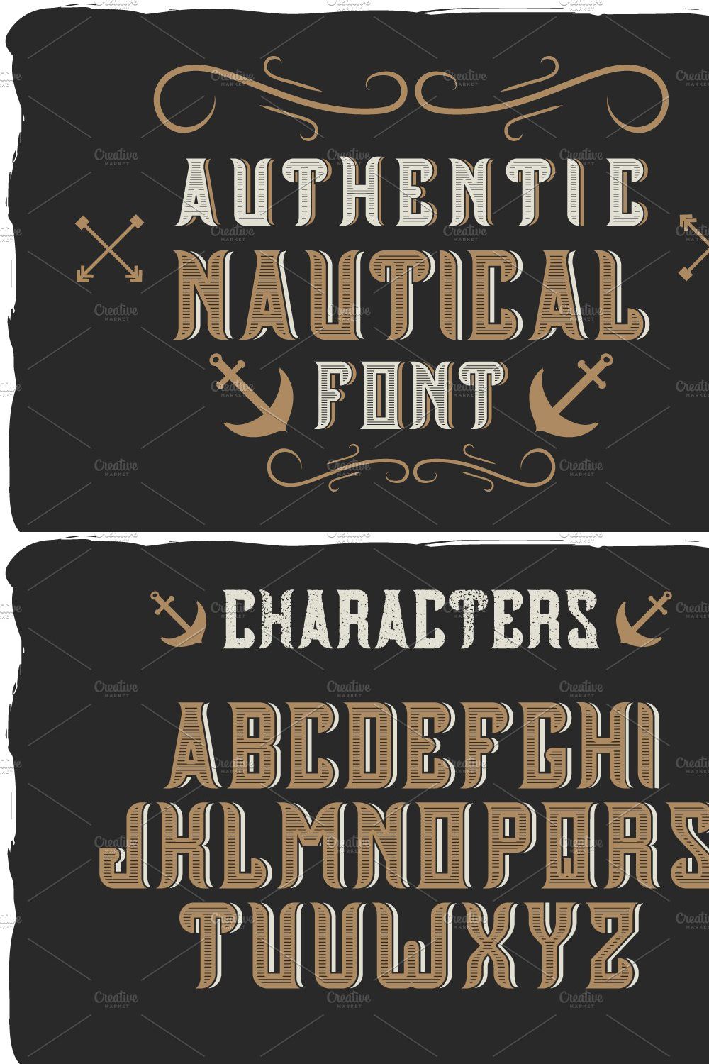 Nautical font + bonus label pinterest preview image.