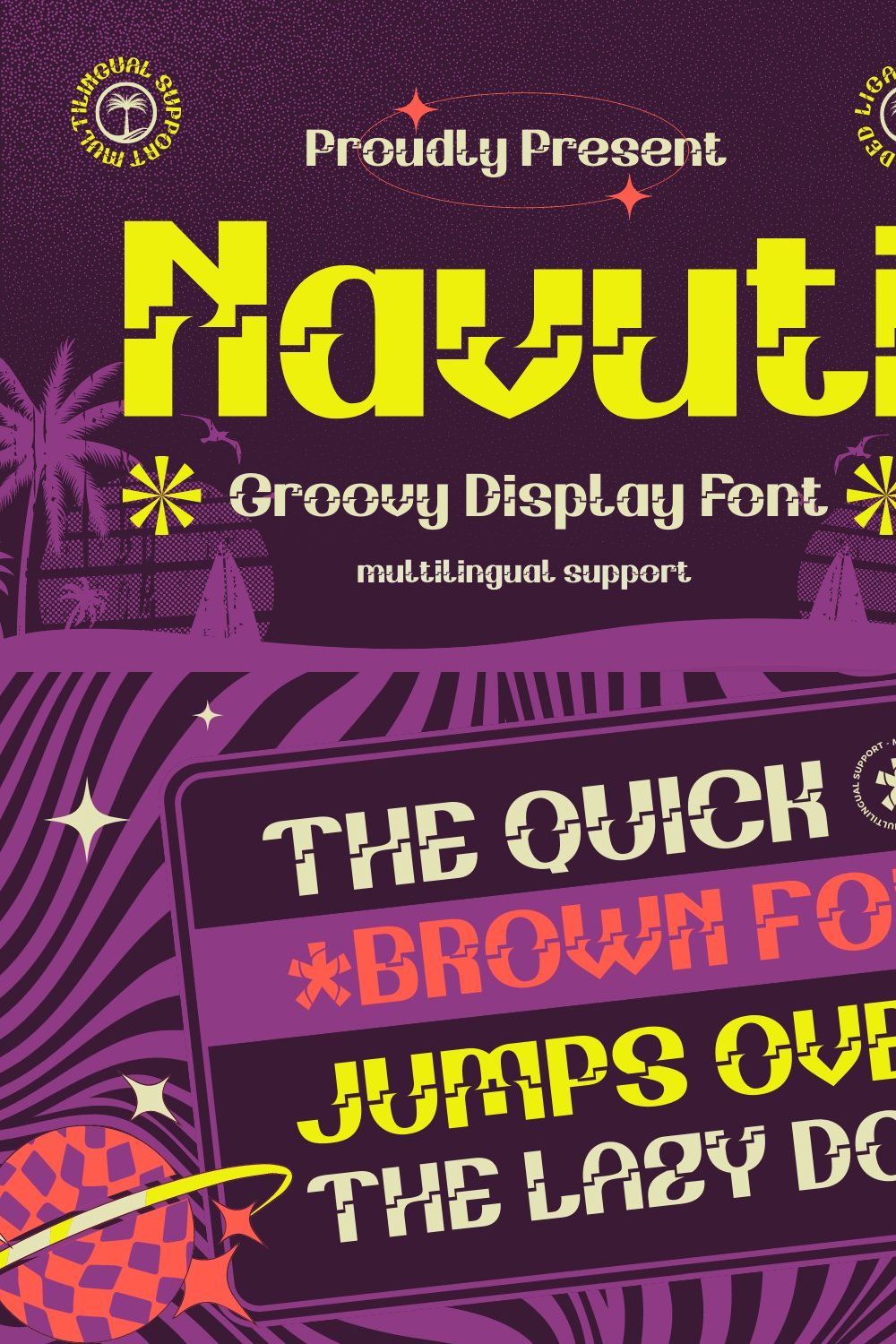 Navuti | Groovy Retro Font pinterest preview image.