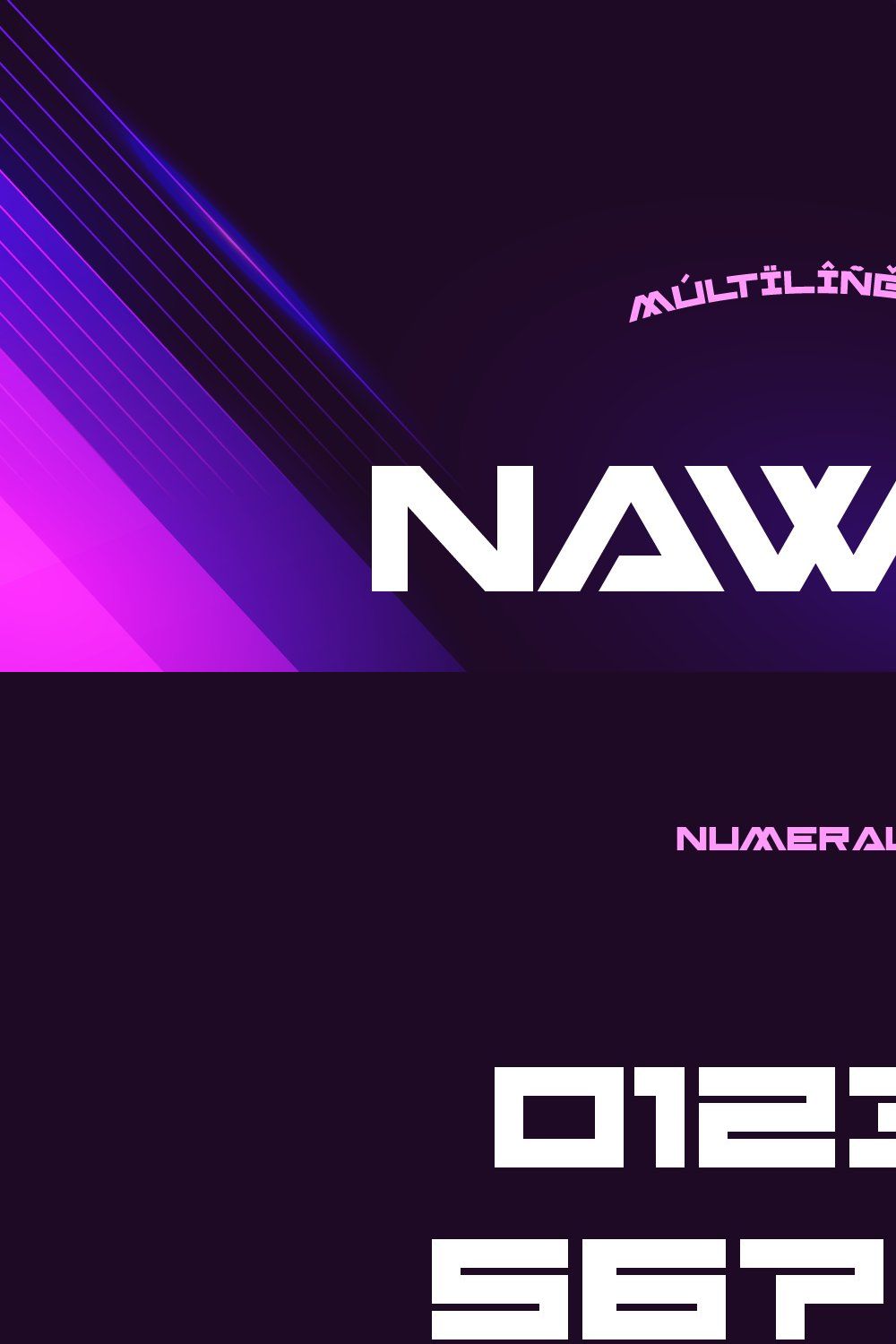 Nawal Futuristic Font pinterest preview image.