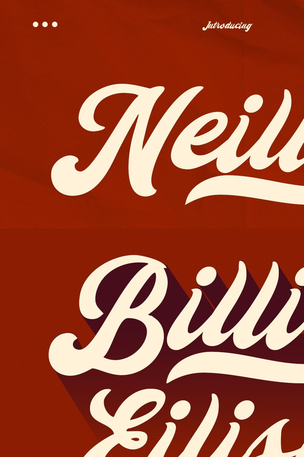 Neillo Retro Script Font pinterest preview image.