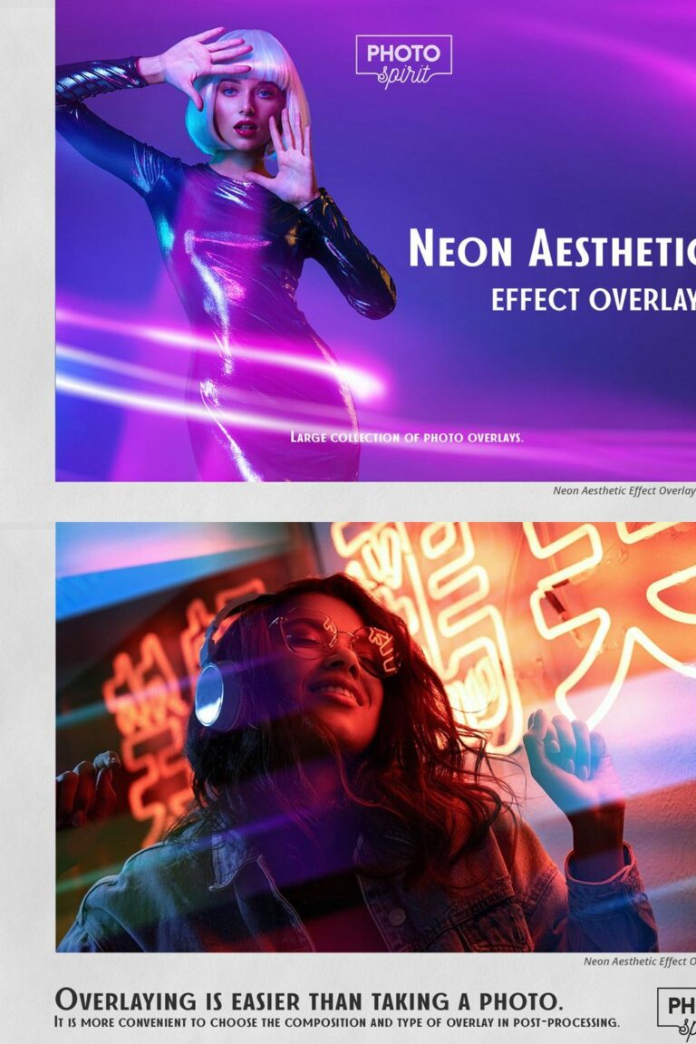 Neon Aesthetic Effect Overlays – MasterBundles