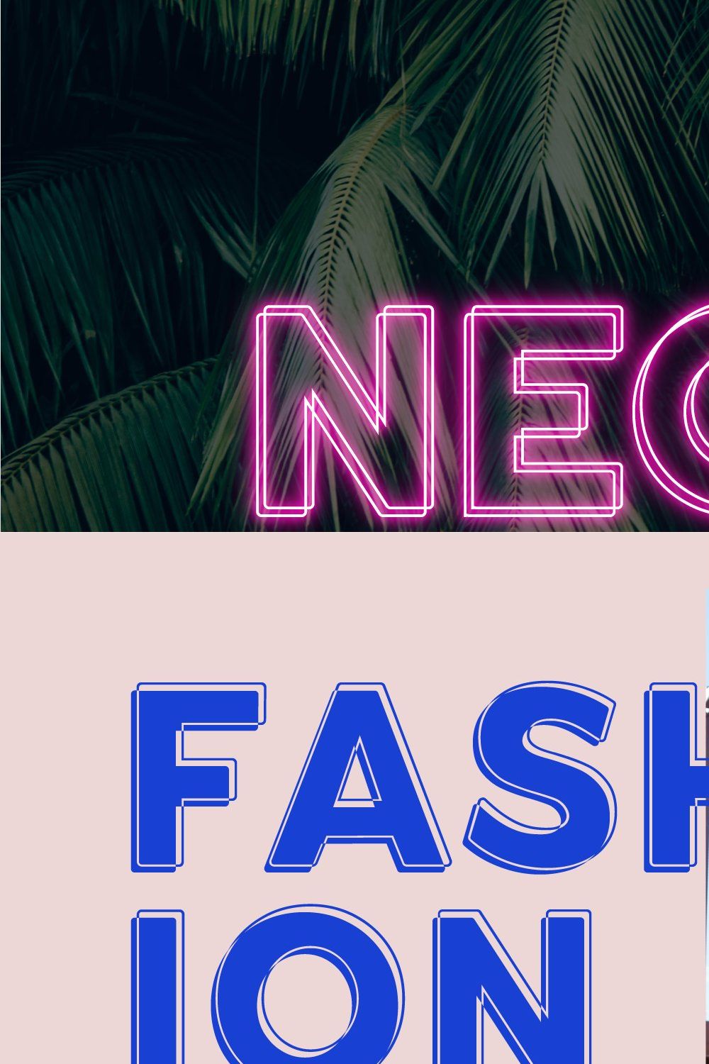 Neon - An Outline Font Bundle pinterest preview image.