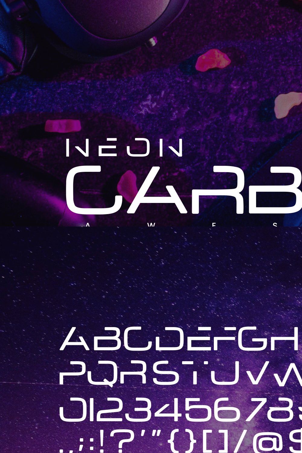 Neon Carbone - Modern Font pinterest preview image.