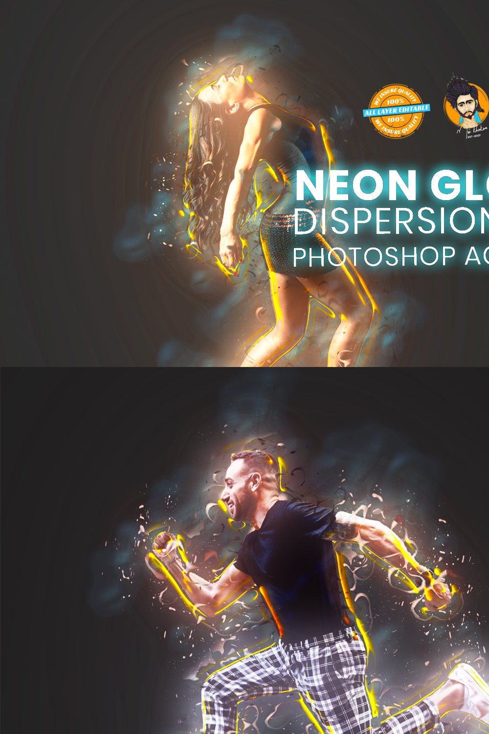 Neon Glow Dispersion pinterest preview image.