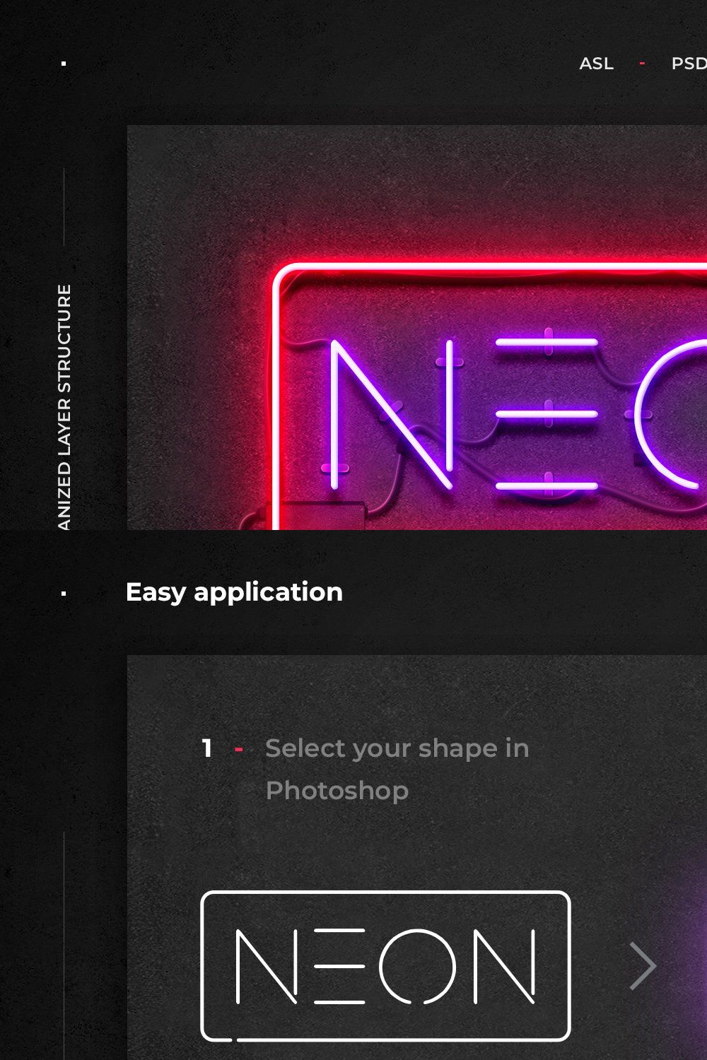 Neon Layer Styles pinterest preview image.