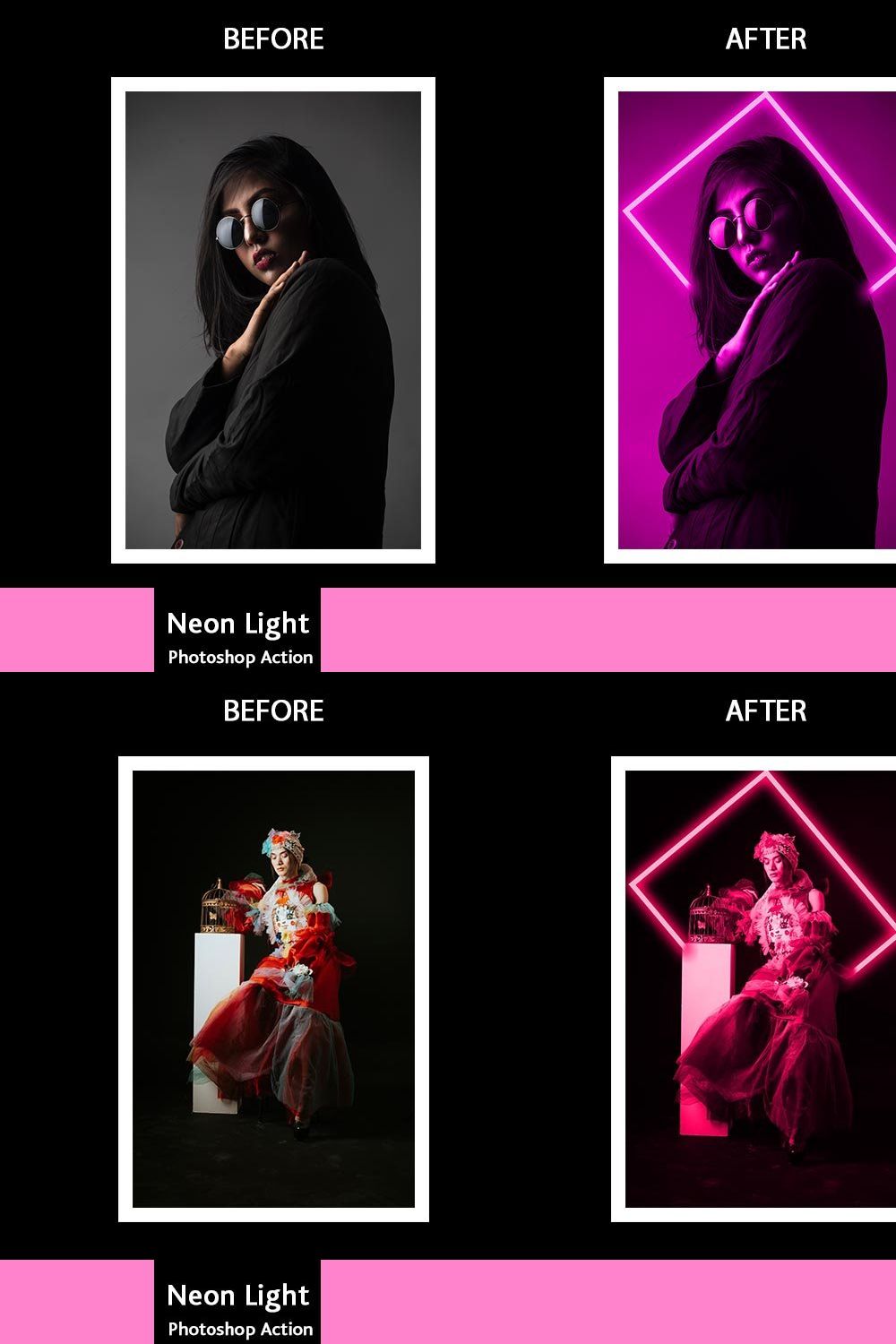 Neon Light Effect pinterest preview image.