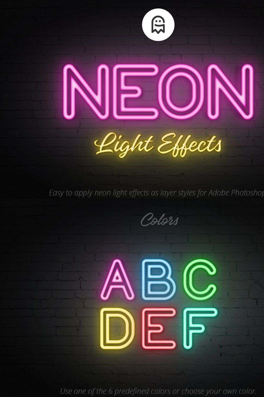 Neon Light Effects pinterest preview image.