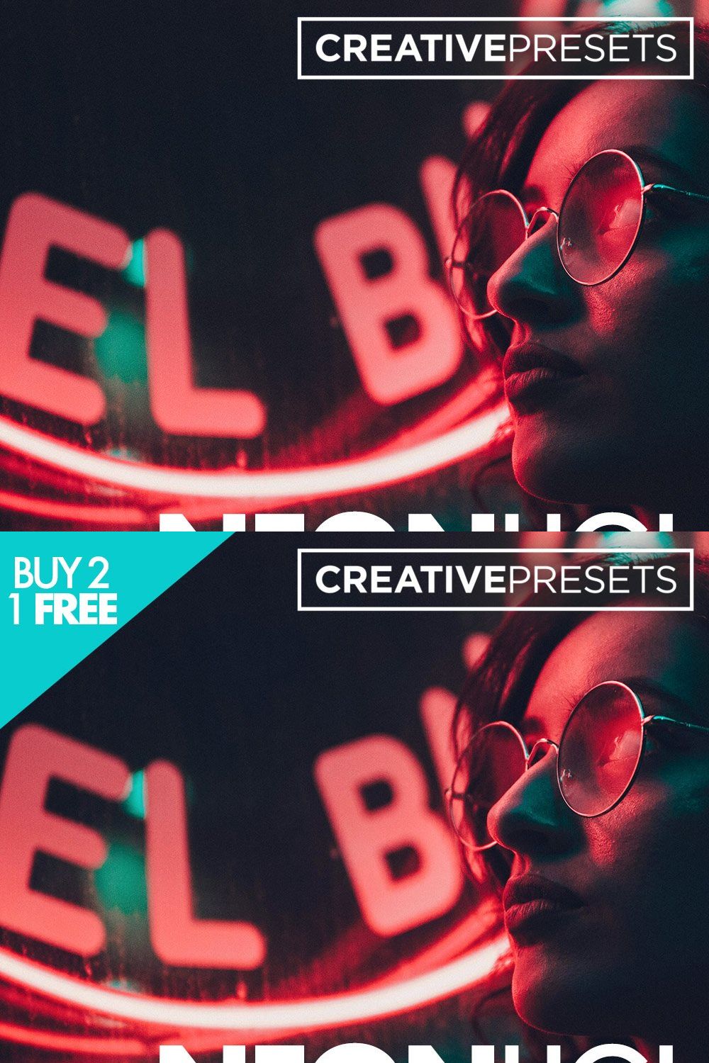 Neon Lights Lightroom Presets pinterest preview image.