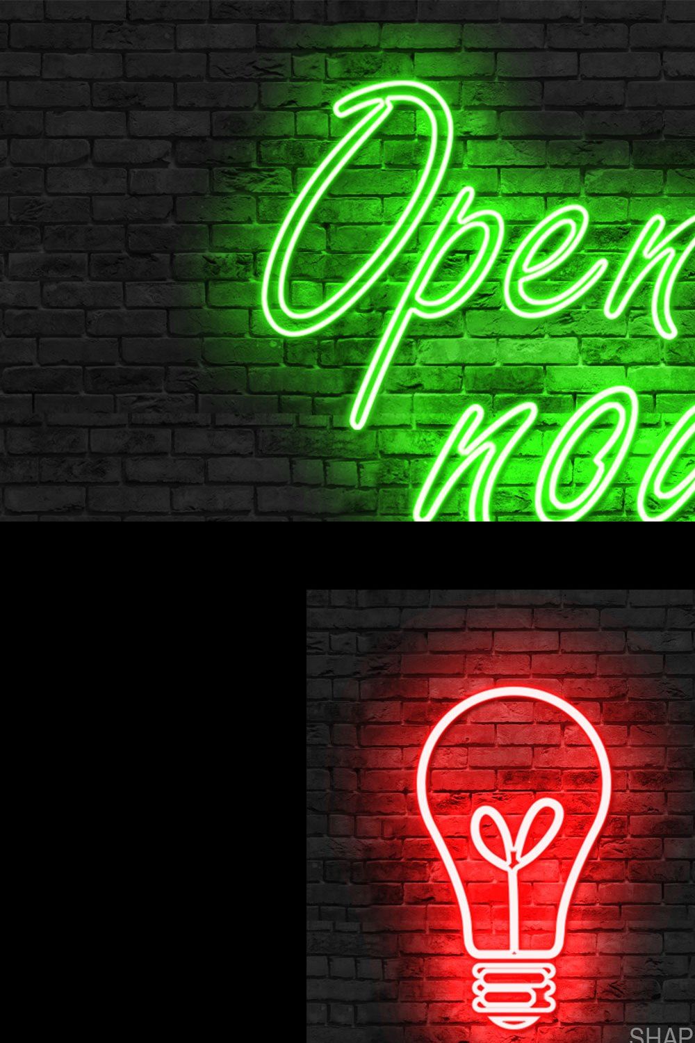 Neon Photoshop Action pinterest preview image.