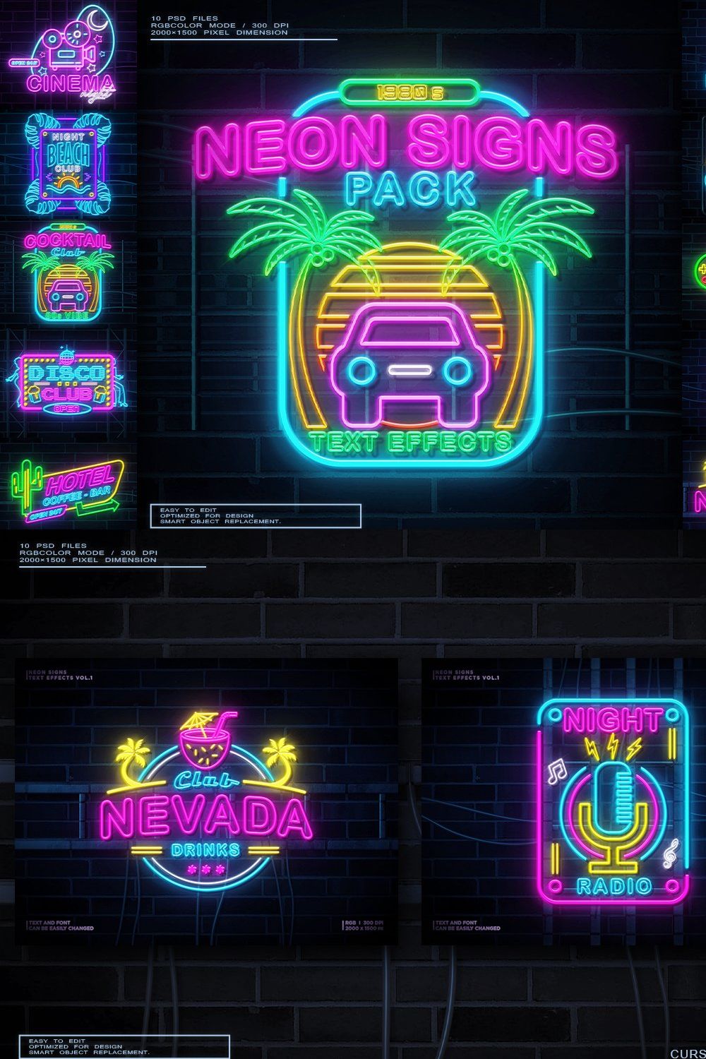 Neon Sign Effects pinterest preview image.